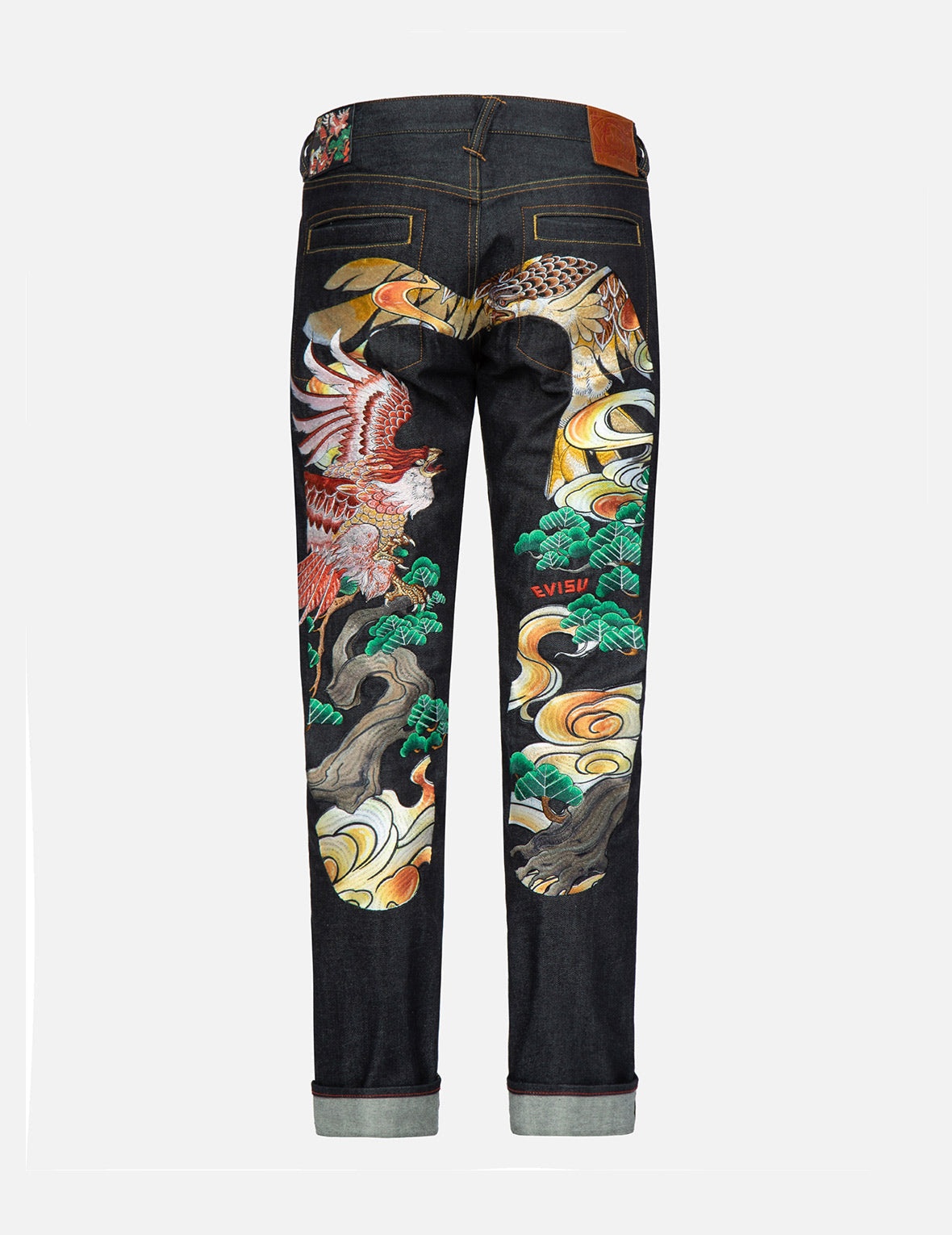 Eagle-pattern Daicock Embroidery Slim-Fit Jeans #2010 - 2