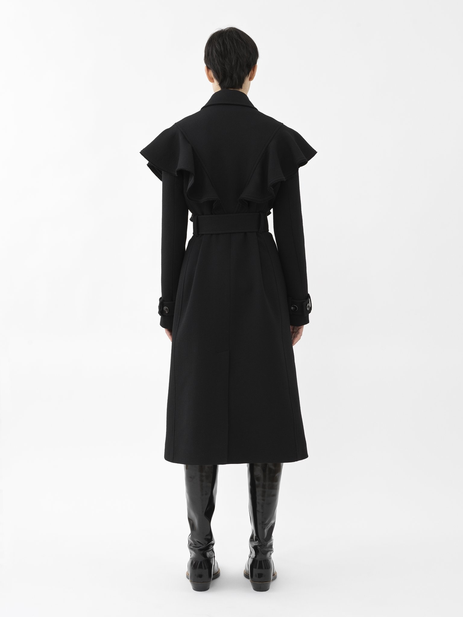 RUFFLED TRENCH COAT - 4