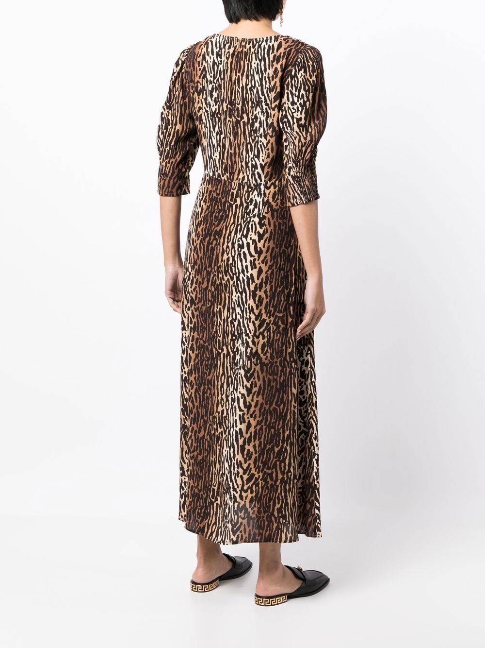 leopard-print midi dress - 4