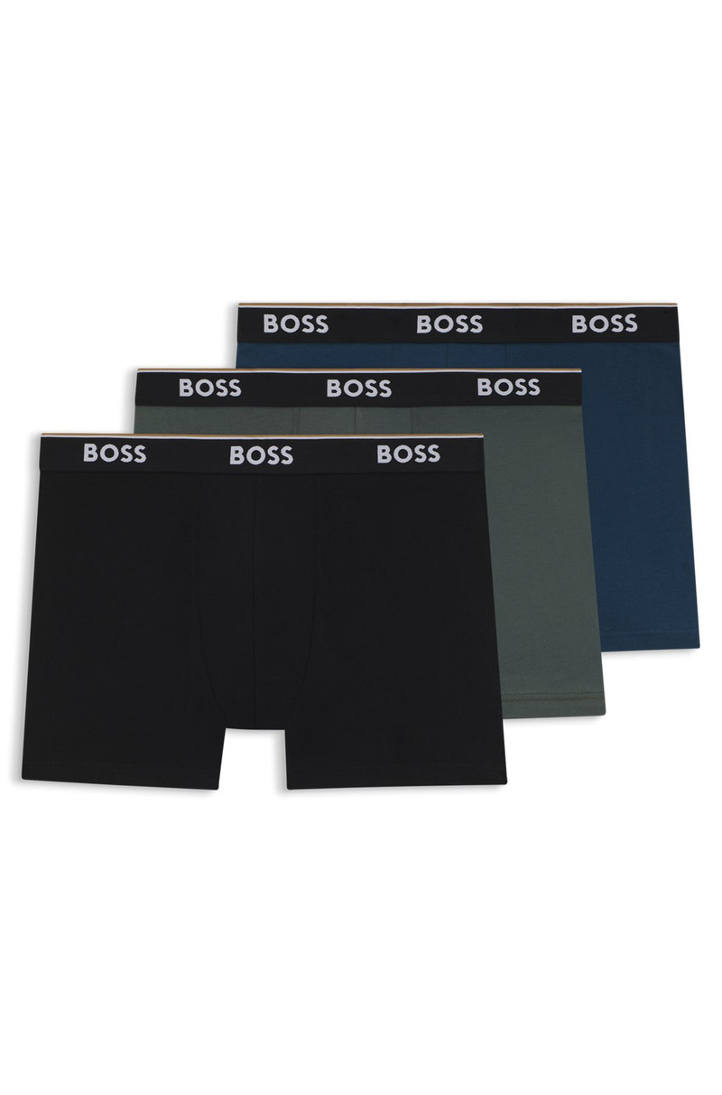 THREE-PACK OF STRETCH-COTTON BOXER BRIEFS WITH LOGOS 1