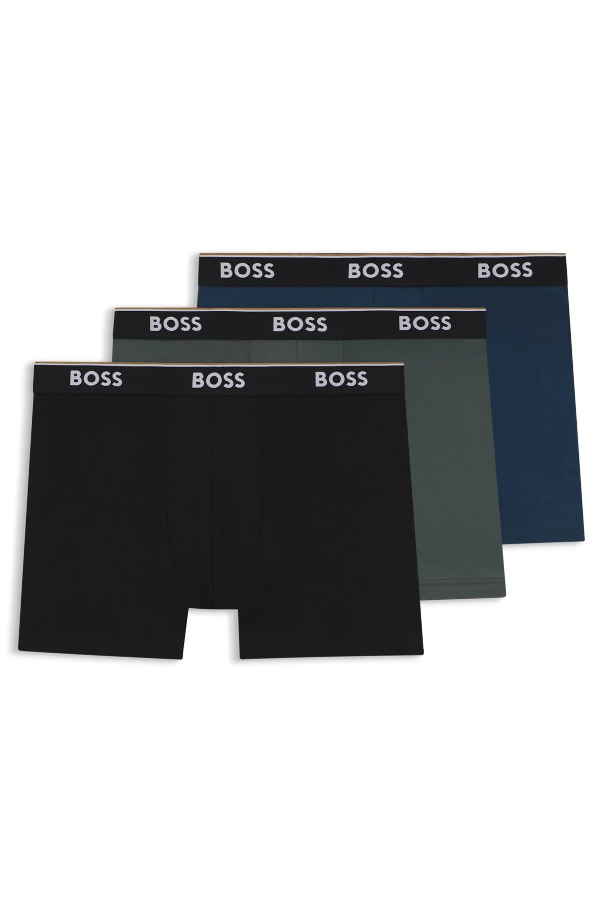 THREE-PACK OF STRETCH-COTTON BOXER BRIEFS WITH LOGOS - 1