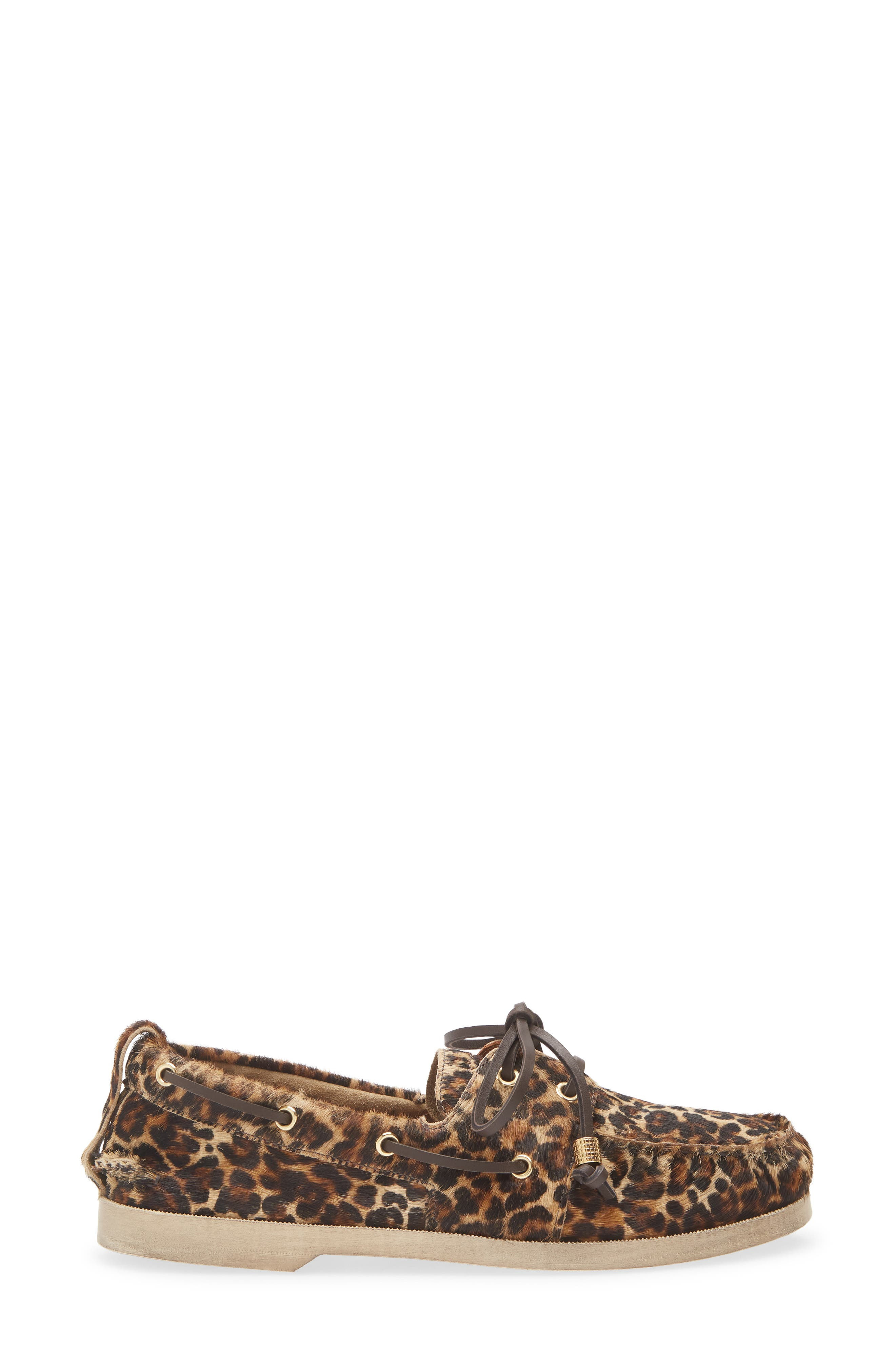 Golden Goose Genuine Calf Hair Boat Shoe in Beige Brown Black Leo at Nordstrom - 3