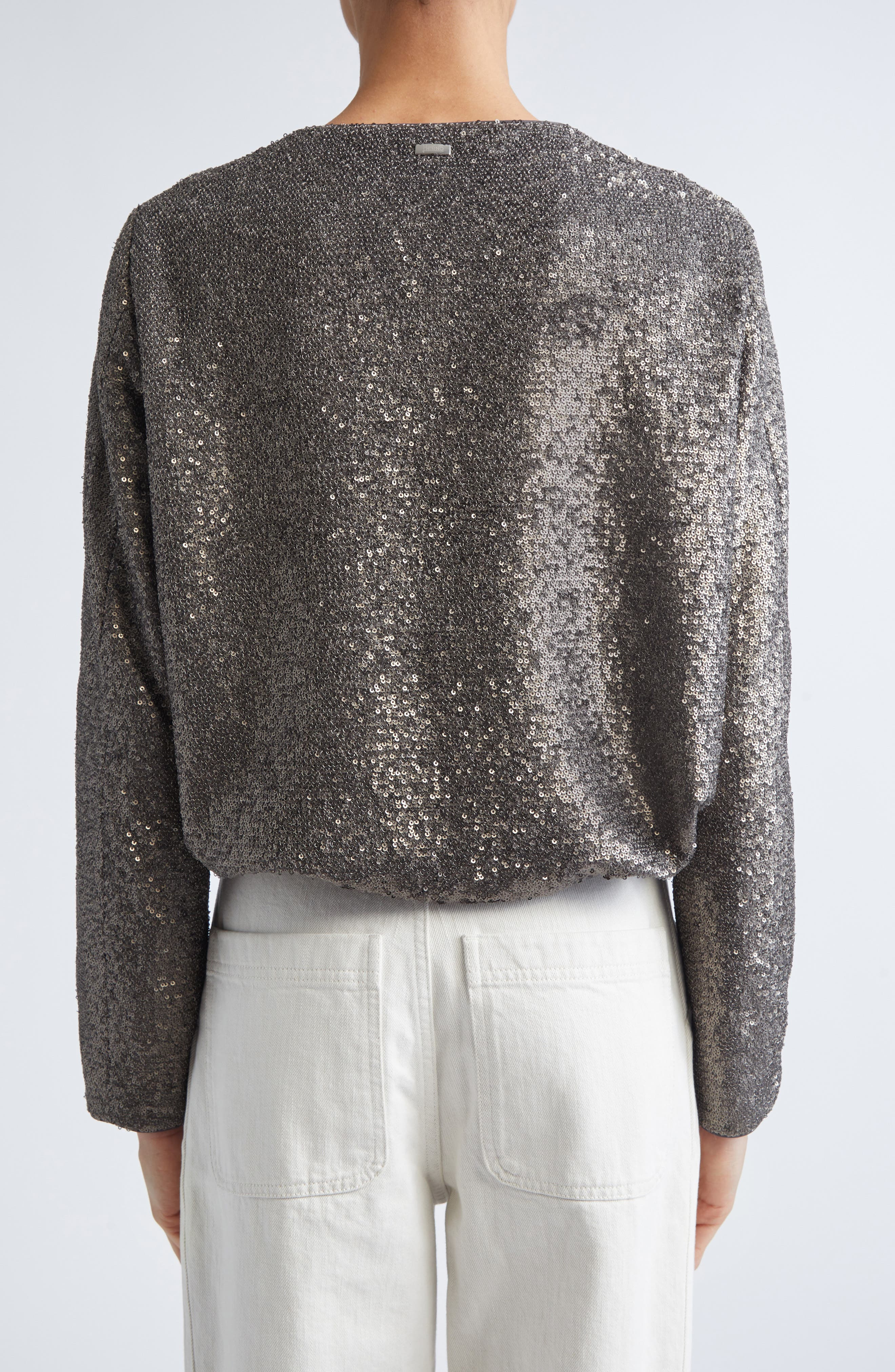 Herno Resort Sequin Bomber Jacket in Ferro at Nordstrom - 2