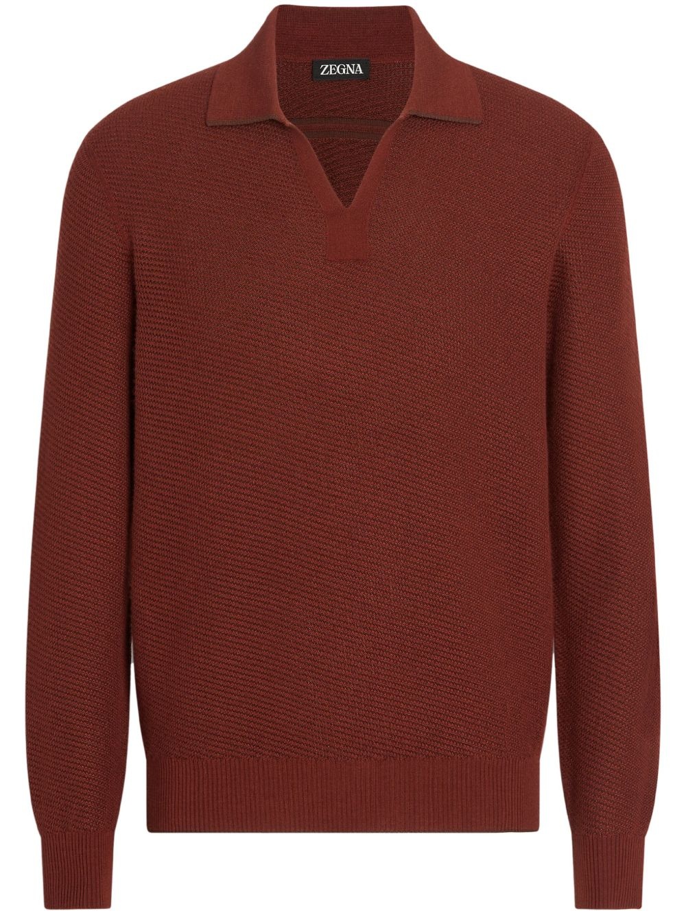 knitted polo shirt - 1
