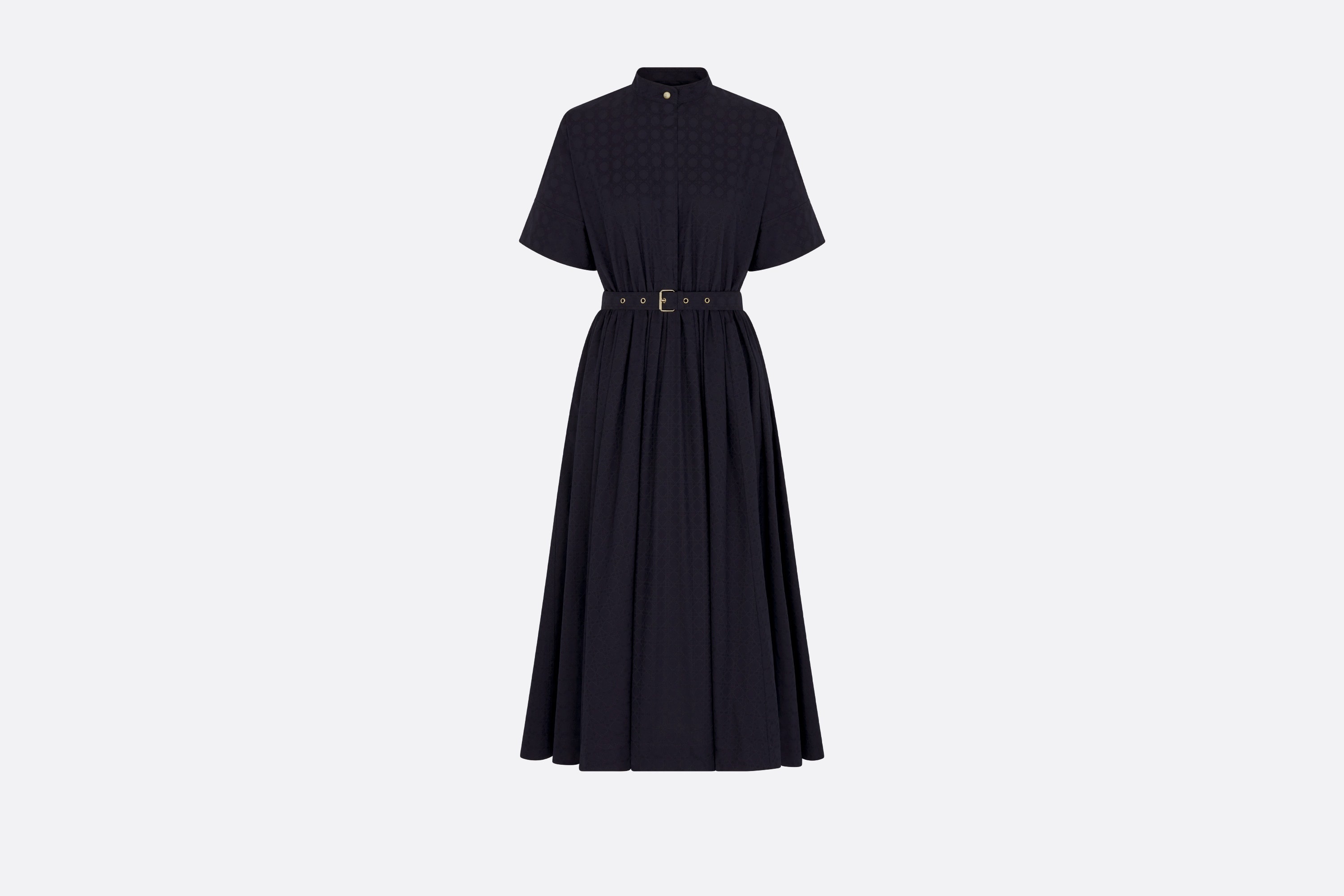 Mid-Length Belted Macrocannage Dress - 1