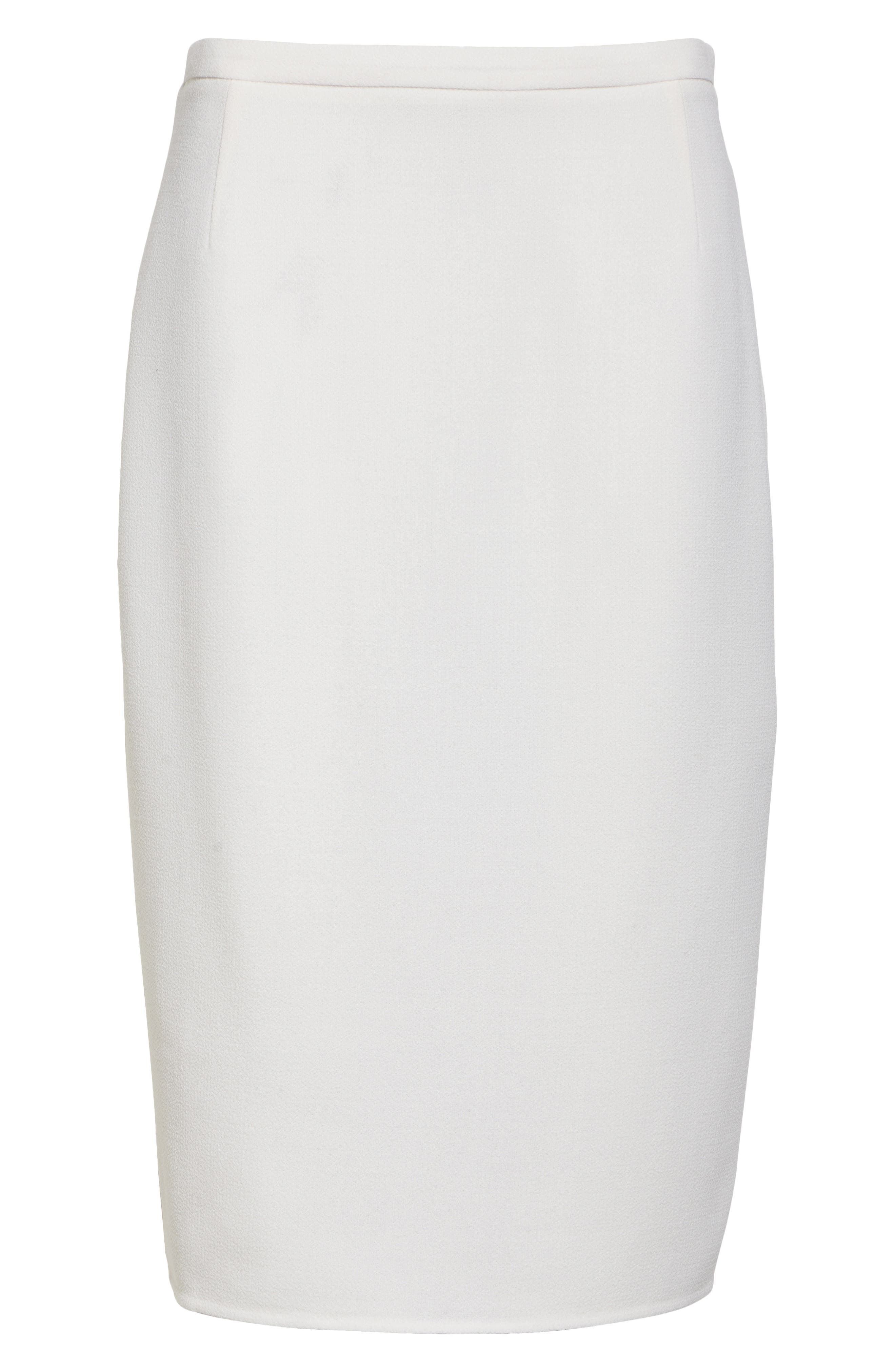 Akris Double Face Virgin Wool Crepe Pencil Skirt in Ecru at Nordstrom - 4