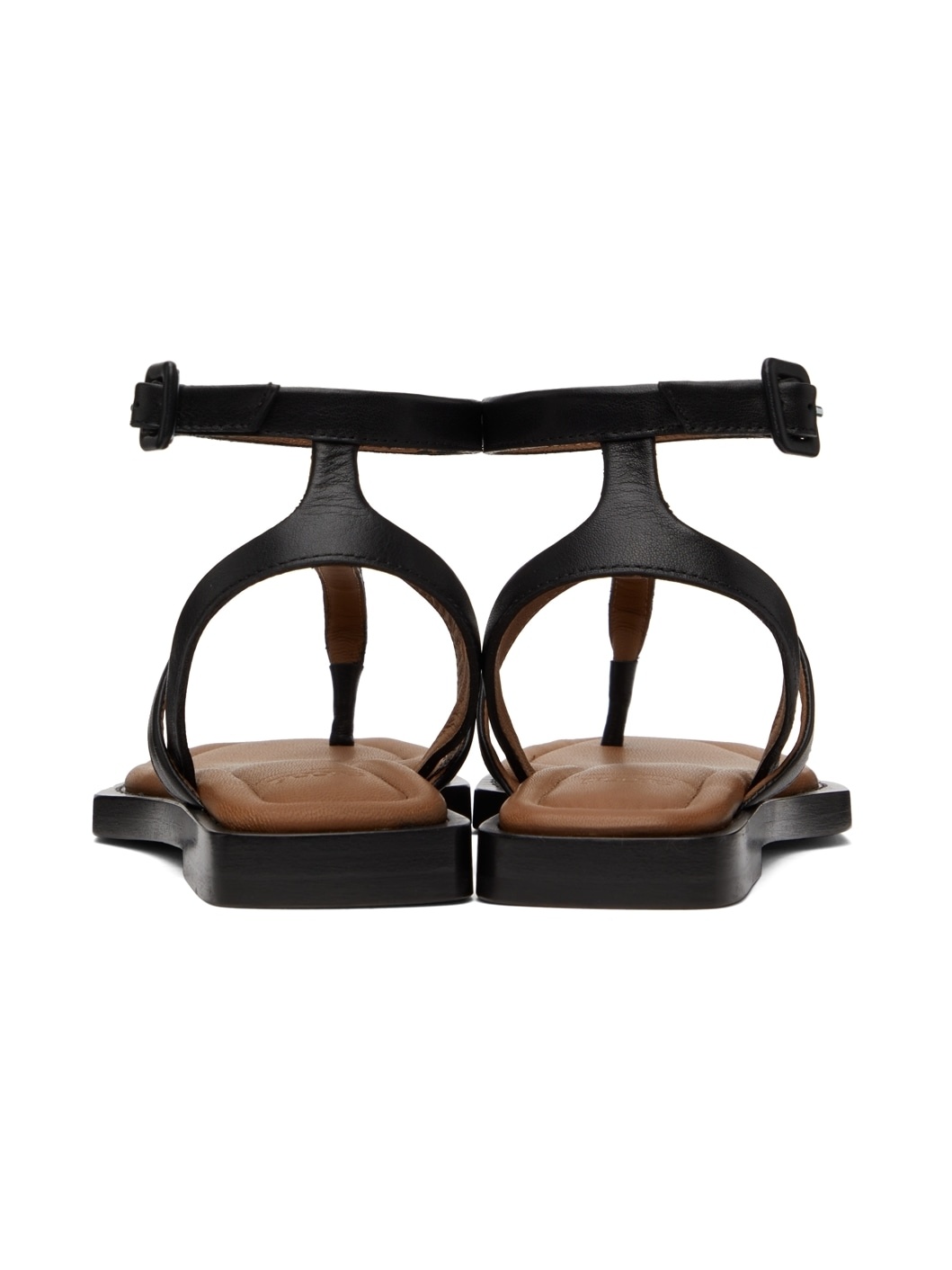 Black Flat Sandals - 2