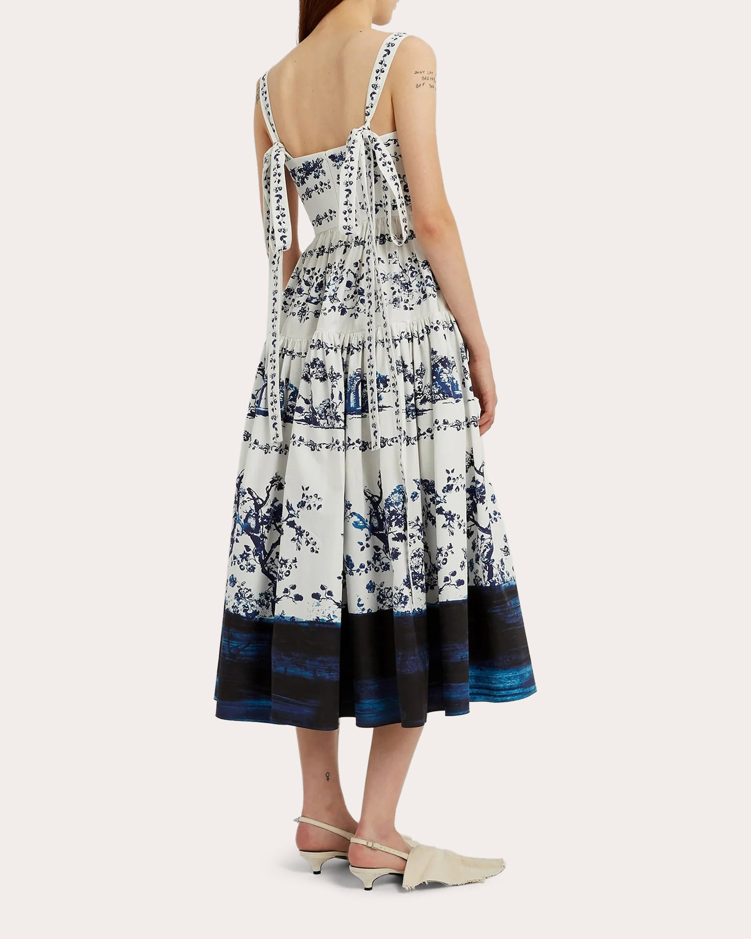 Tiered Floral-Print Cotton-Poplin Midi Dress - 3