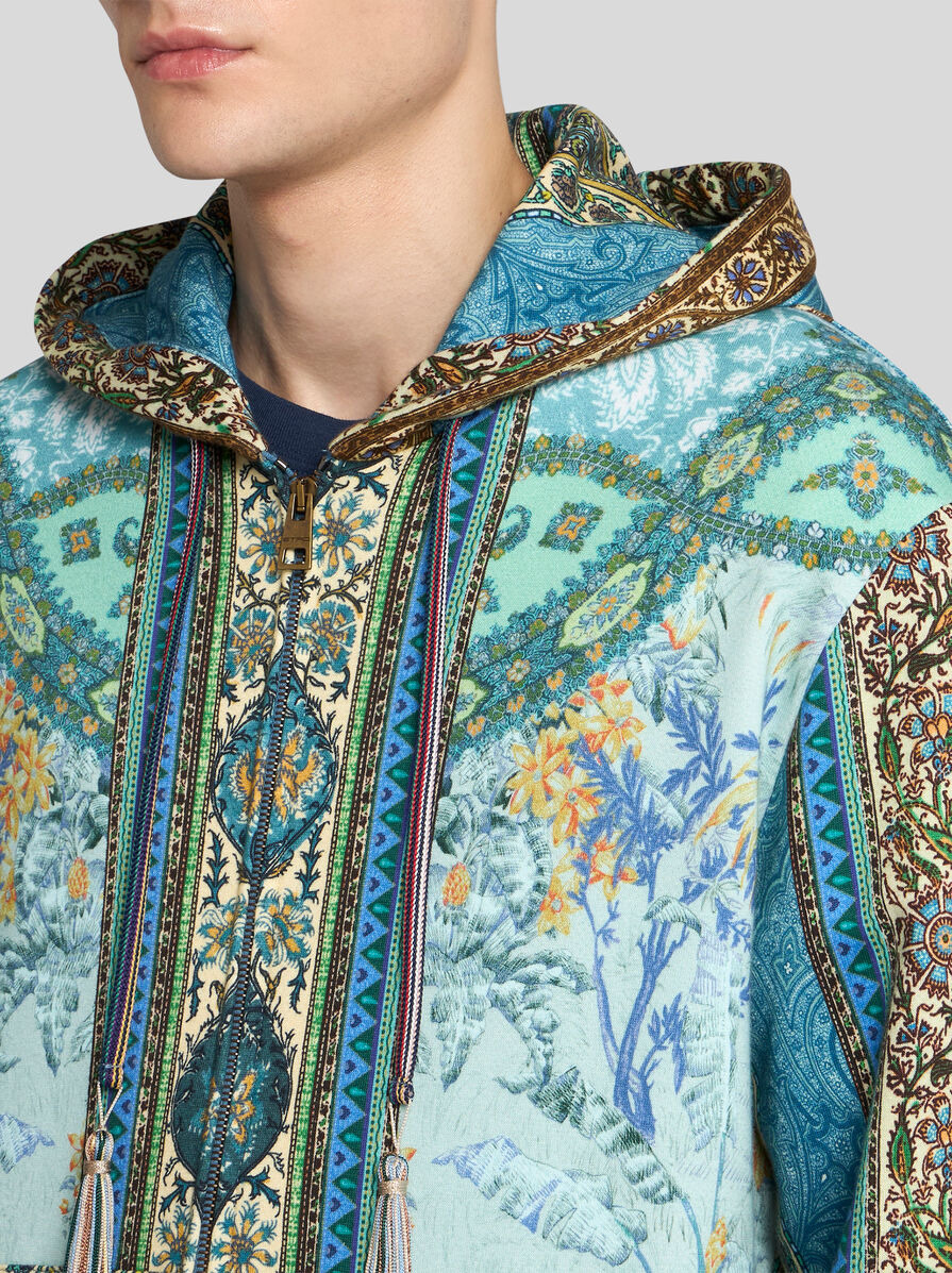 MULTI-PATTERNED HOODED SWEATSHIRT - 3