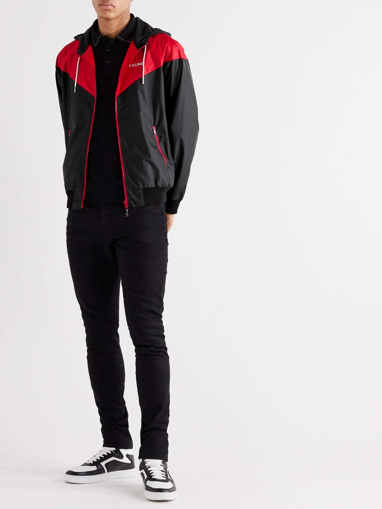Celine-Printed Colour-Block Nylon Hooded Jacket - 2