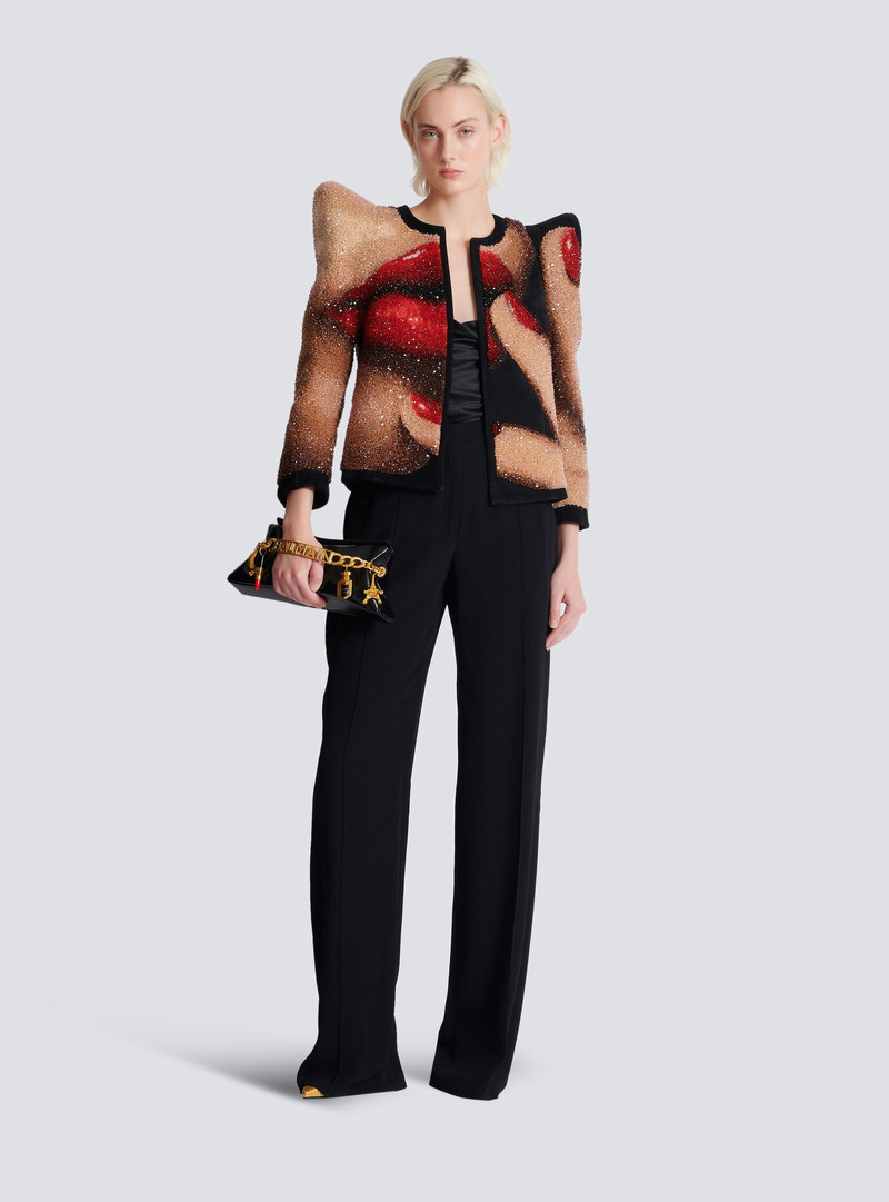 Balmain Crepe straight-leg tailored trousers outlook