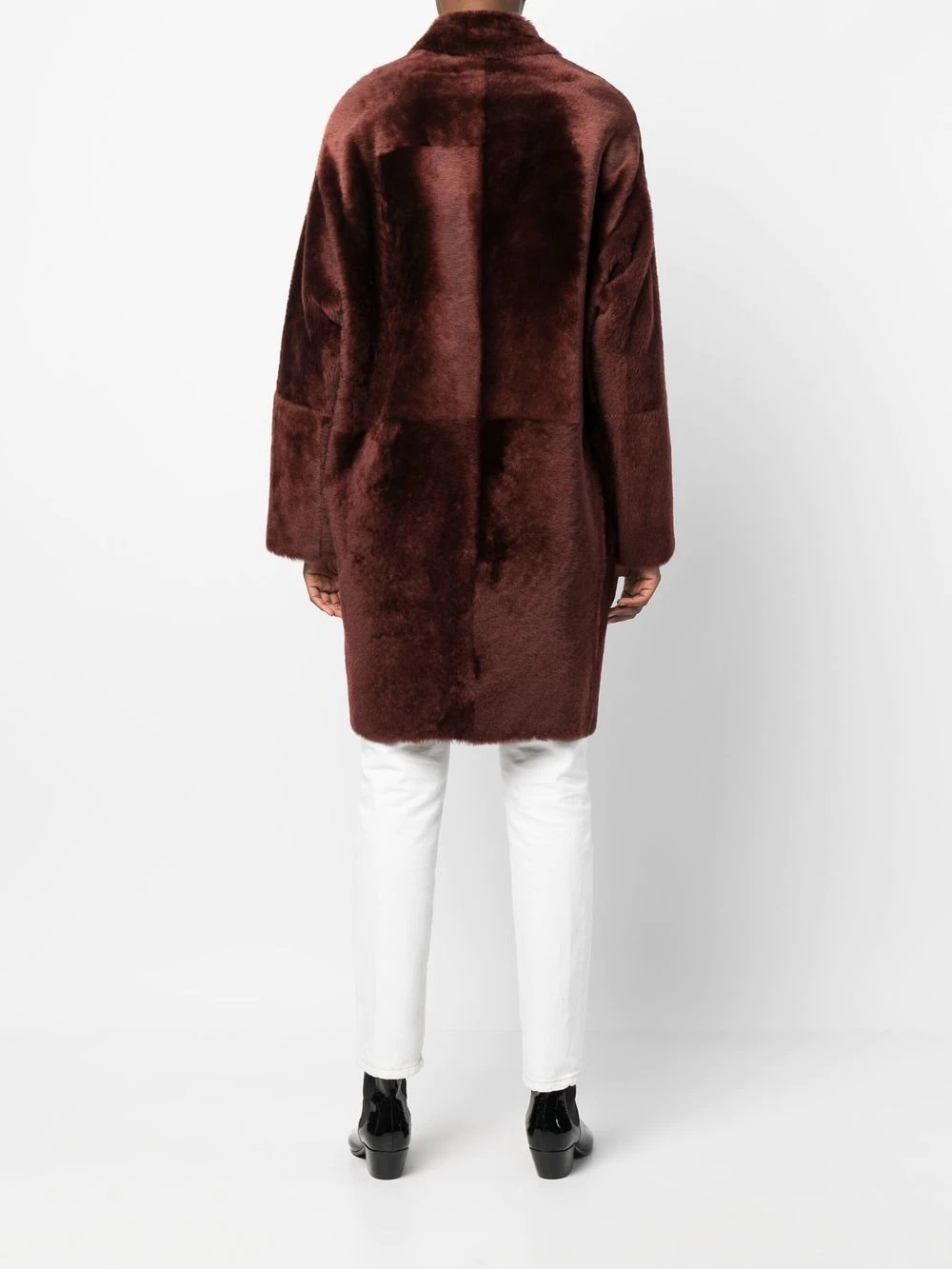 oversized shearling coat - 4