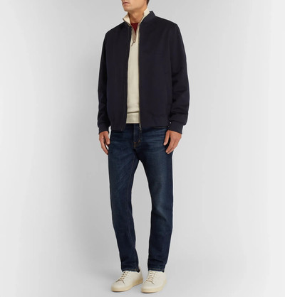 Loro Piana Suede-Trimmed Cashmere Half-Zip Sweater outlook