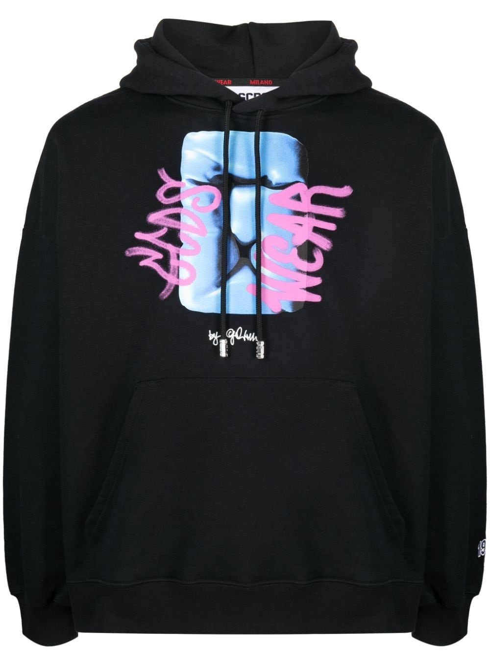 graphic-print cotton hoodie - 1