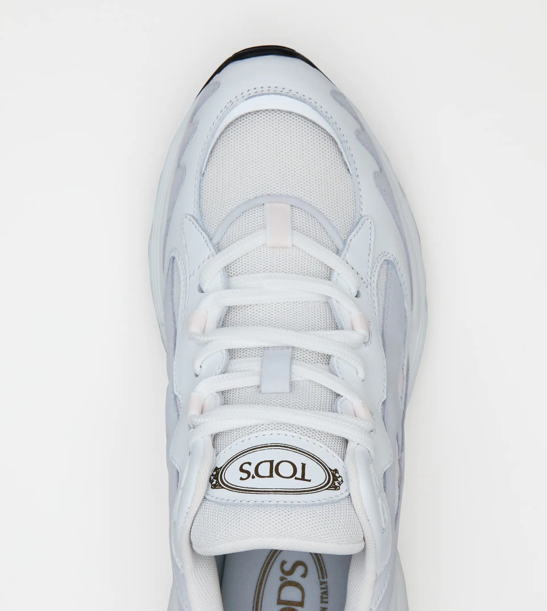 SNEAKERS IN LEATHER AND HIGH-TECH FABRIC - WHITE - 4