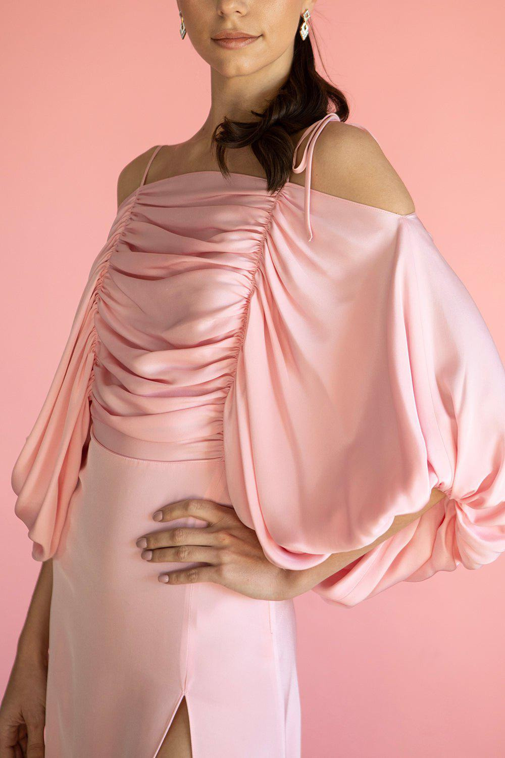 Silk Off The Shoulder Dress - 4