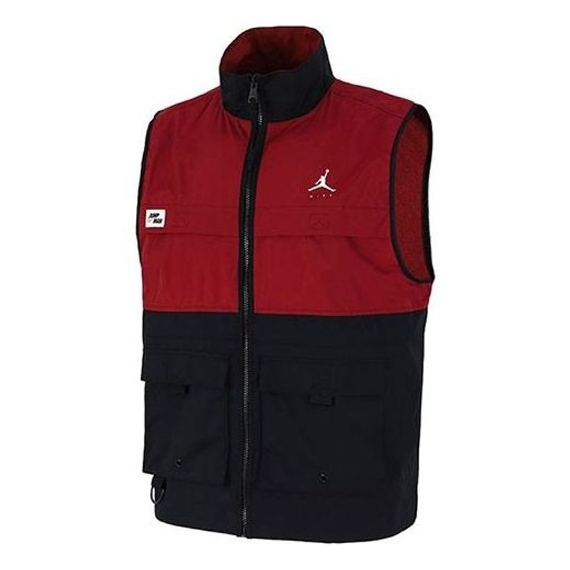 Air Jordan Casual Alphabet Printing Zipper Splicing vest Red DC7305-677 - 1
