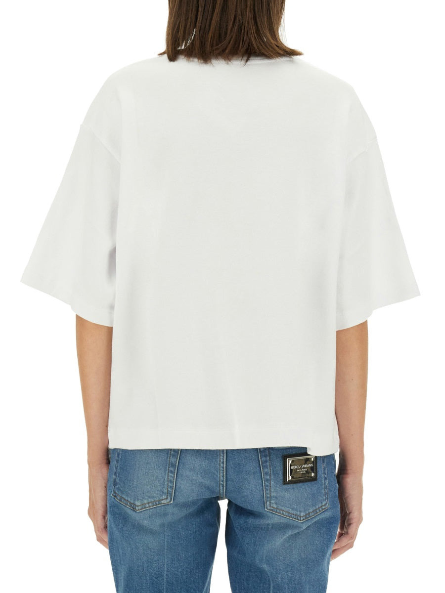 Dolce & Gabbana Women T-Shirt With Lettering Logo - 3