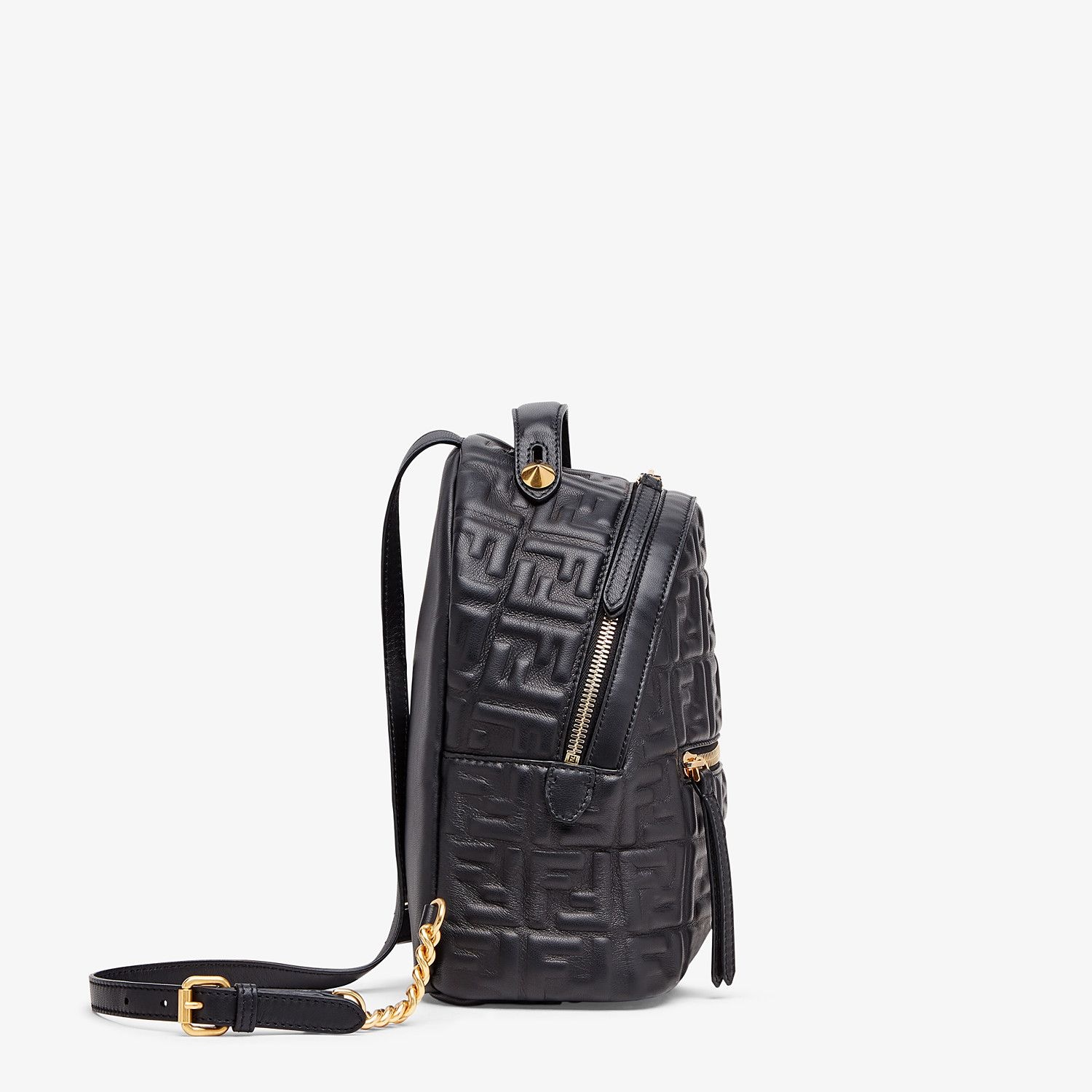 Black leather FF backpack - 3