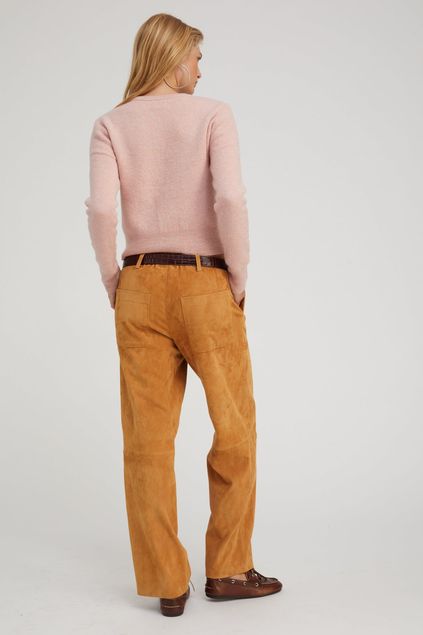 NUTMEG SUEDE RELAXED TROUSERS - 4