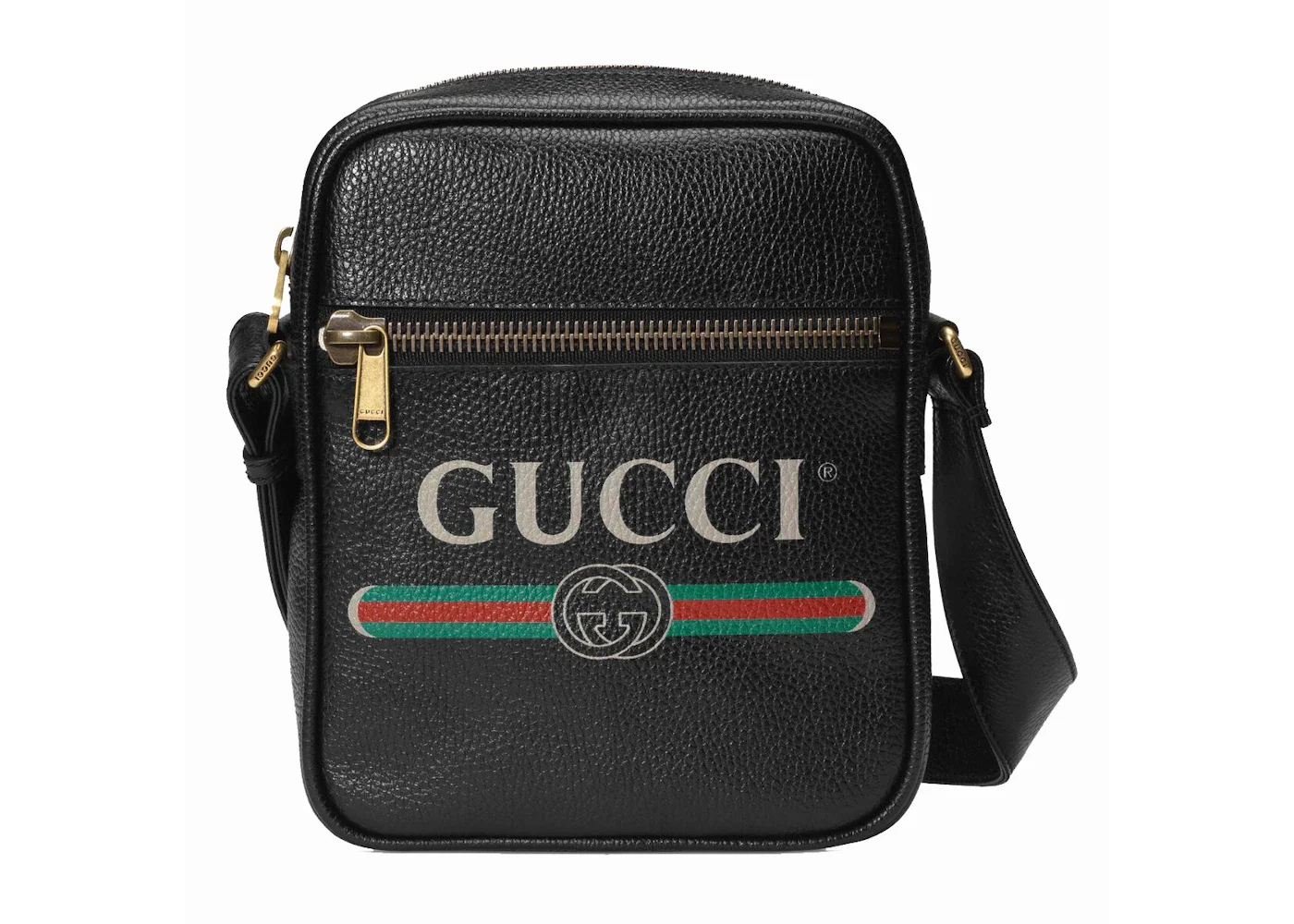 Gucci Print Messenger Bag Vintage Logo Black - 1
