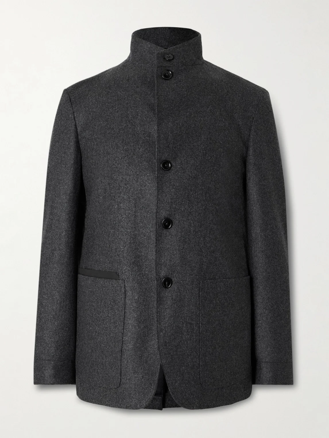 Il Conte Leather-Trimmed Oasi Cashmere Overshirt - 1