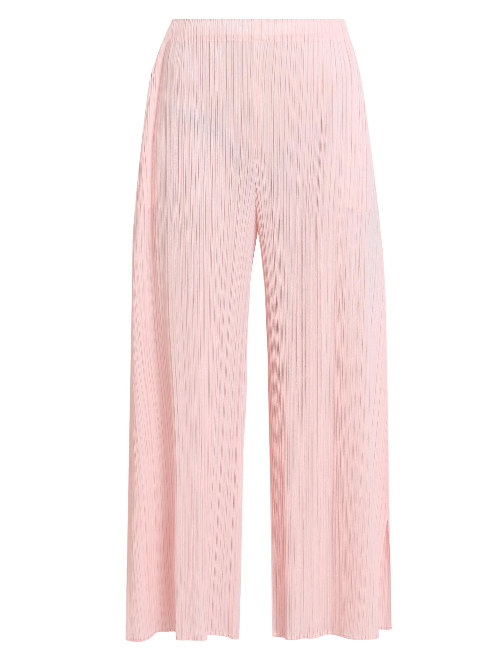 Women's Monthly Colors: March Plissé Wide-Leg Pants - Light Pink - 1