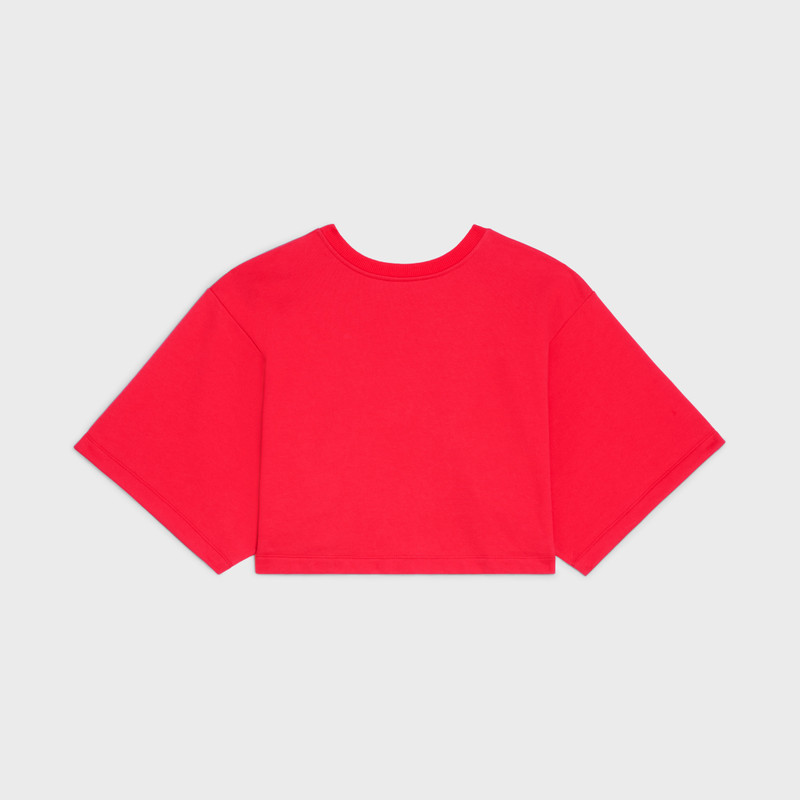 CELINE Cropped Celine T-shirt in Cotton fleece outlook