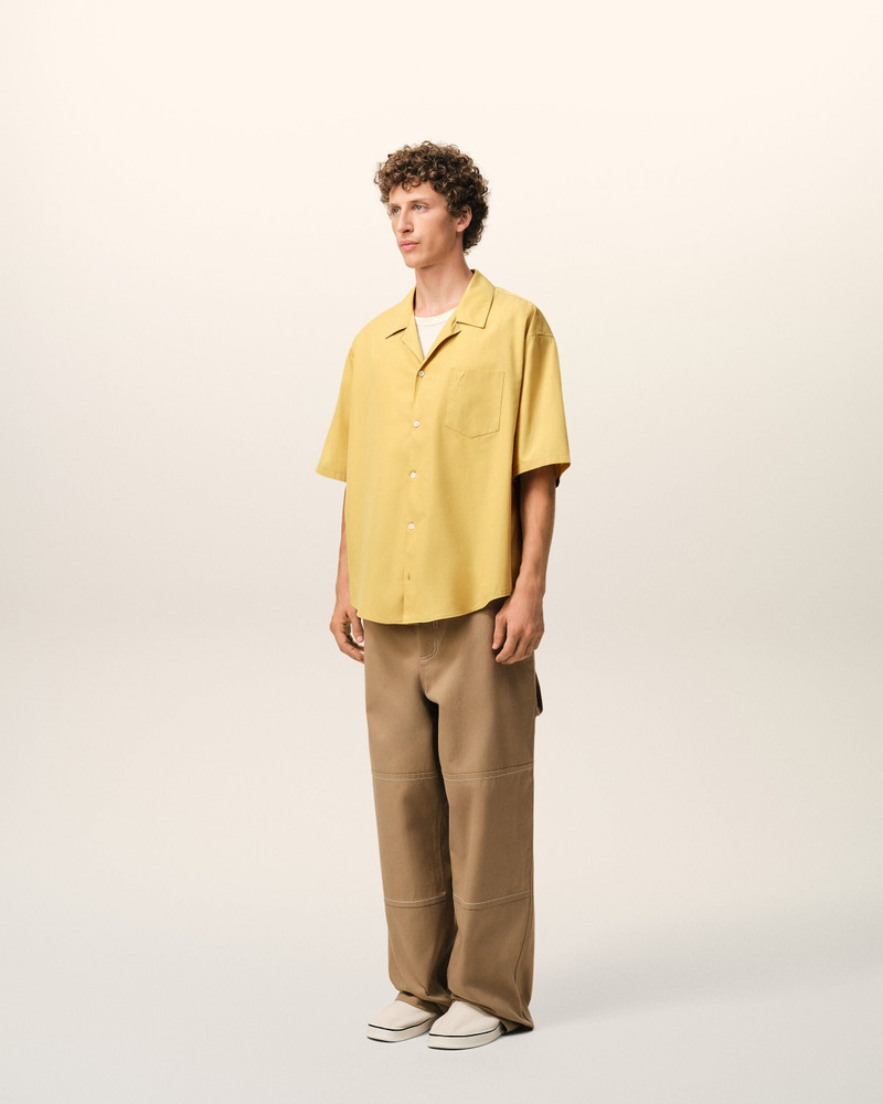 YELLOW COTTON SHORT SLEEVE CAMP COLLAR BOXY SHIRT 6