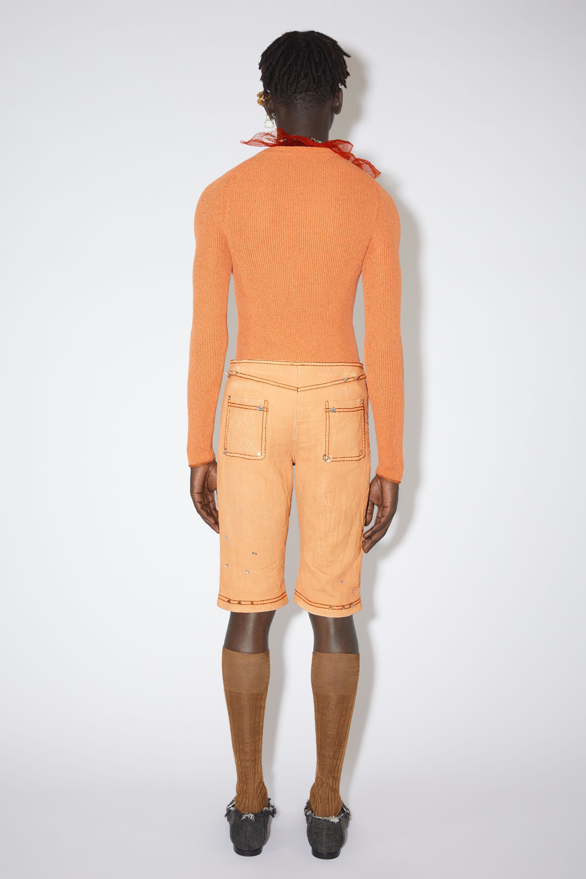 Leather shorts - Ecru beige - 3