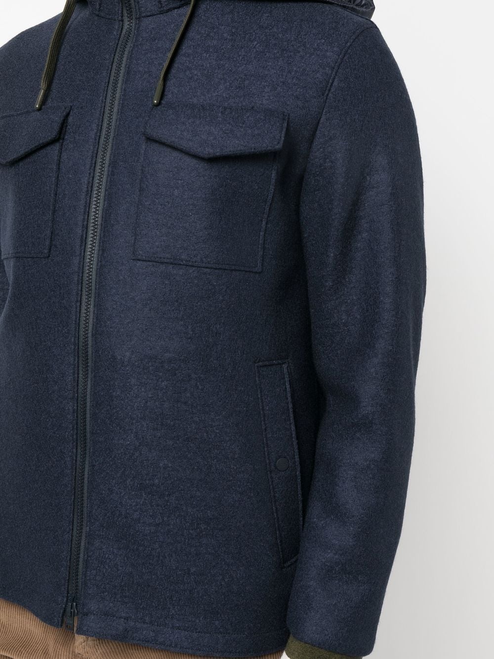 hooded wool zip jacket - 5