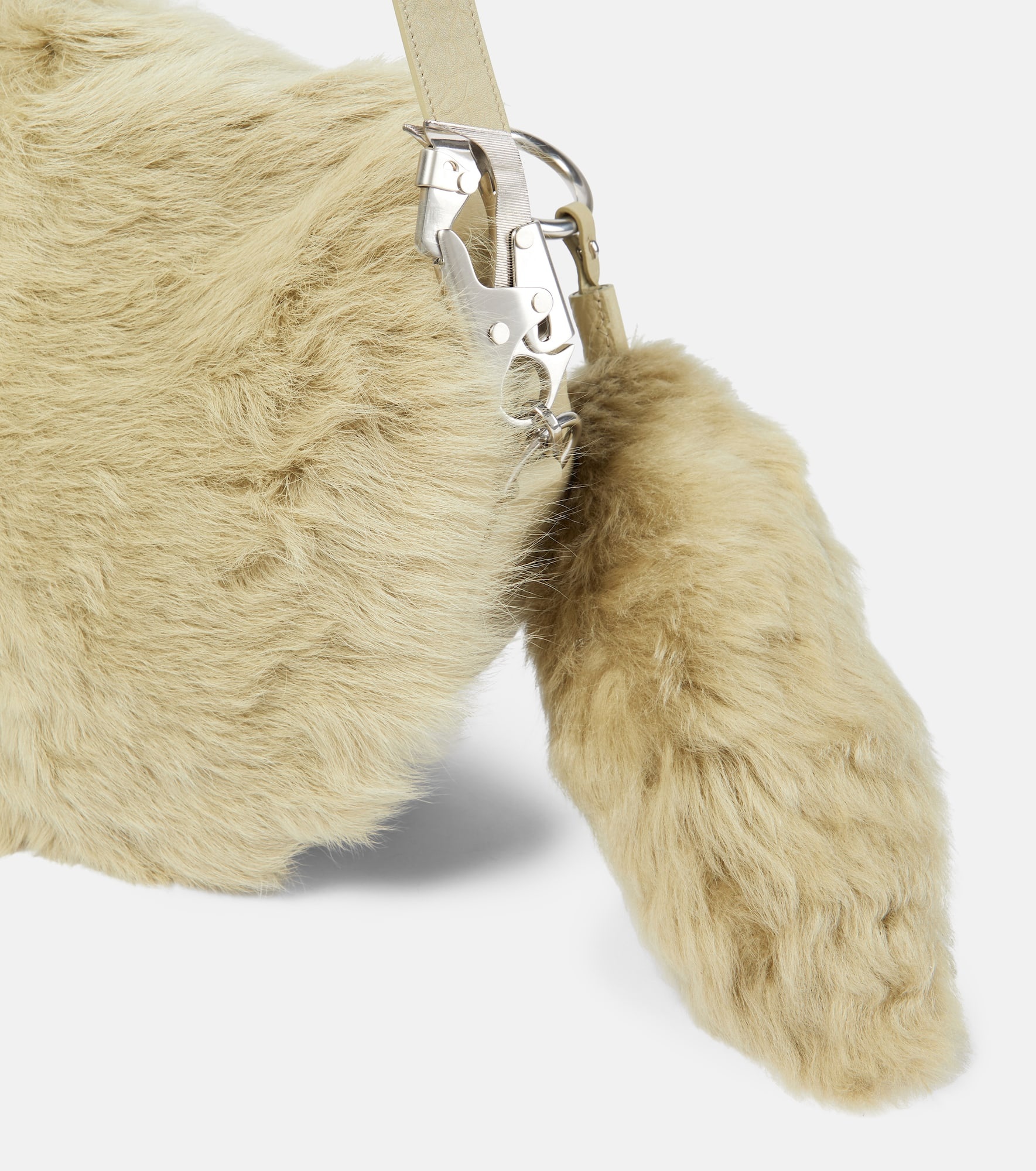 Knight Medium shearling-trimmed leather shoulder bag - 5