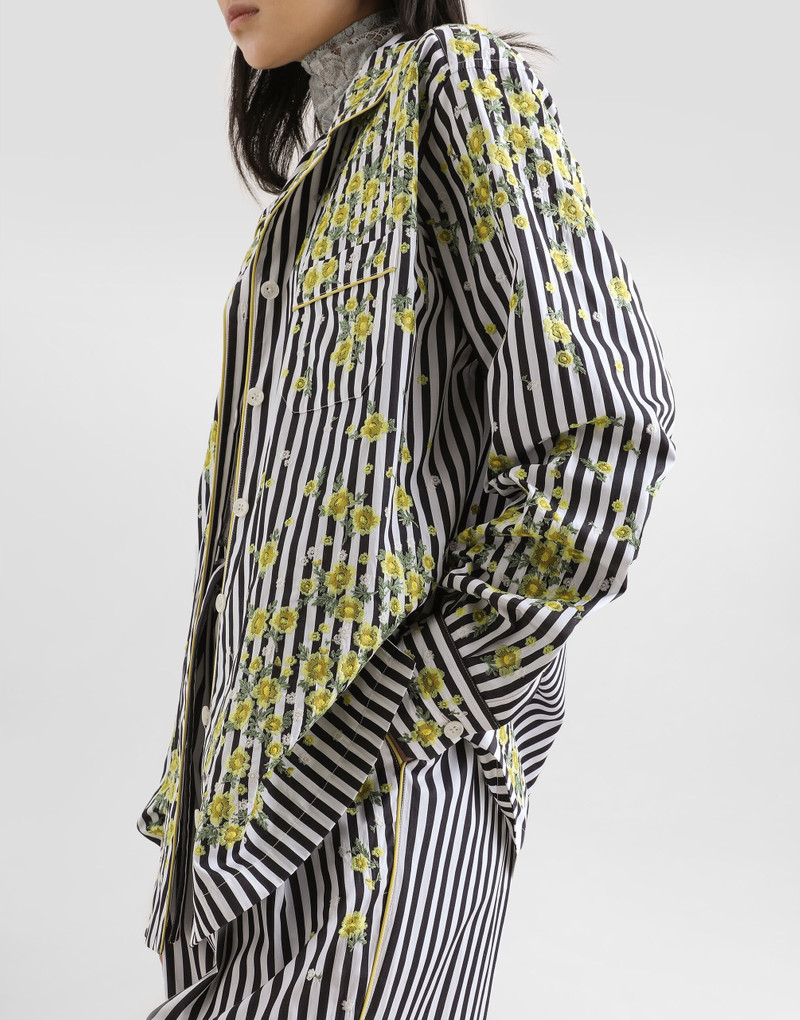 Poplin shirt with flower embroidery 5