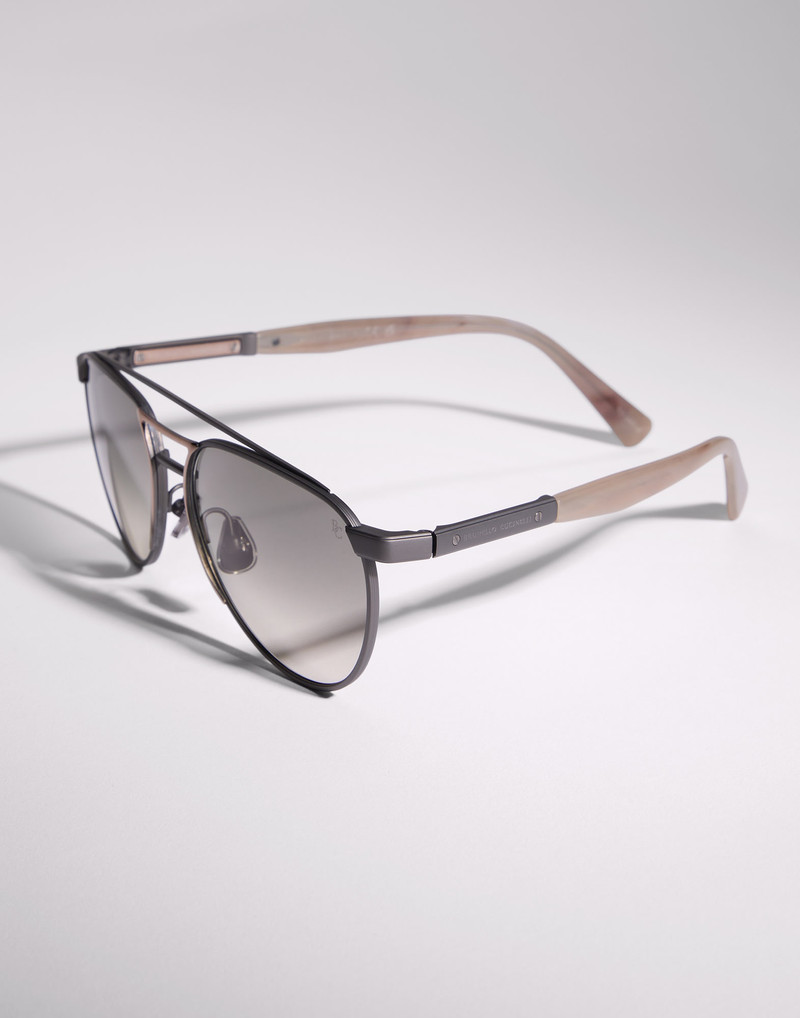 Brunello Cucinelli Sartorial Sunset titanium sunglasses outlook