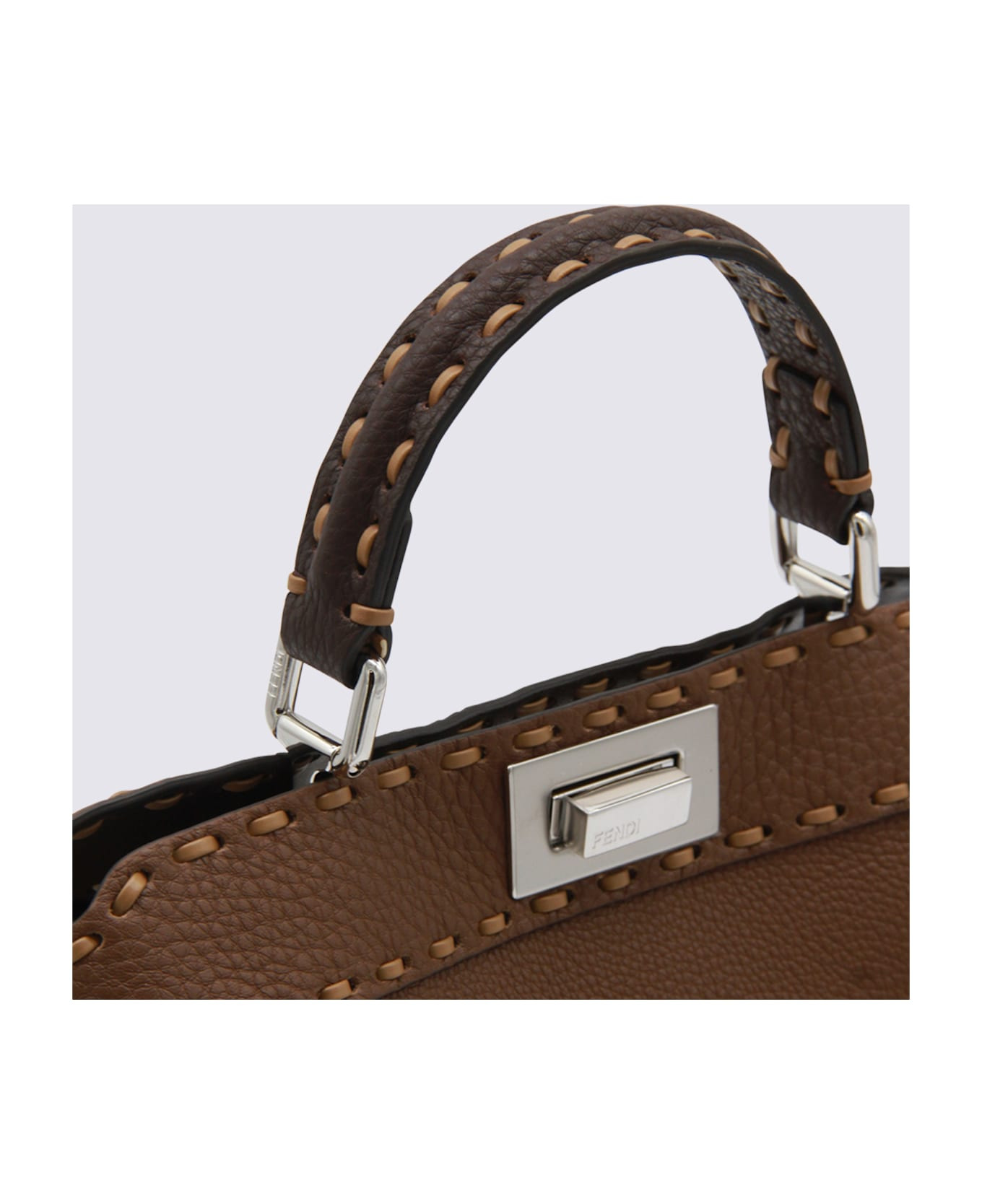 Brown Leather Peekaboo Iseeu Small Top Handle Bag - 4