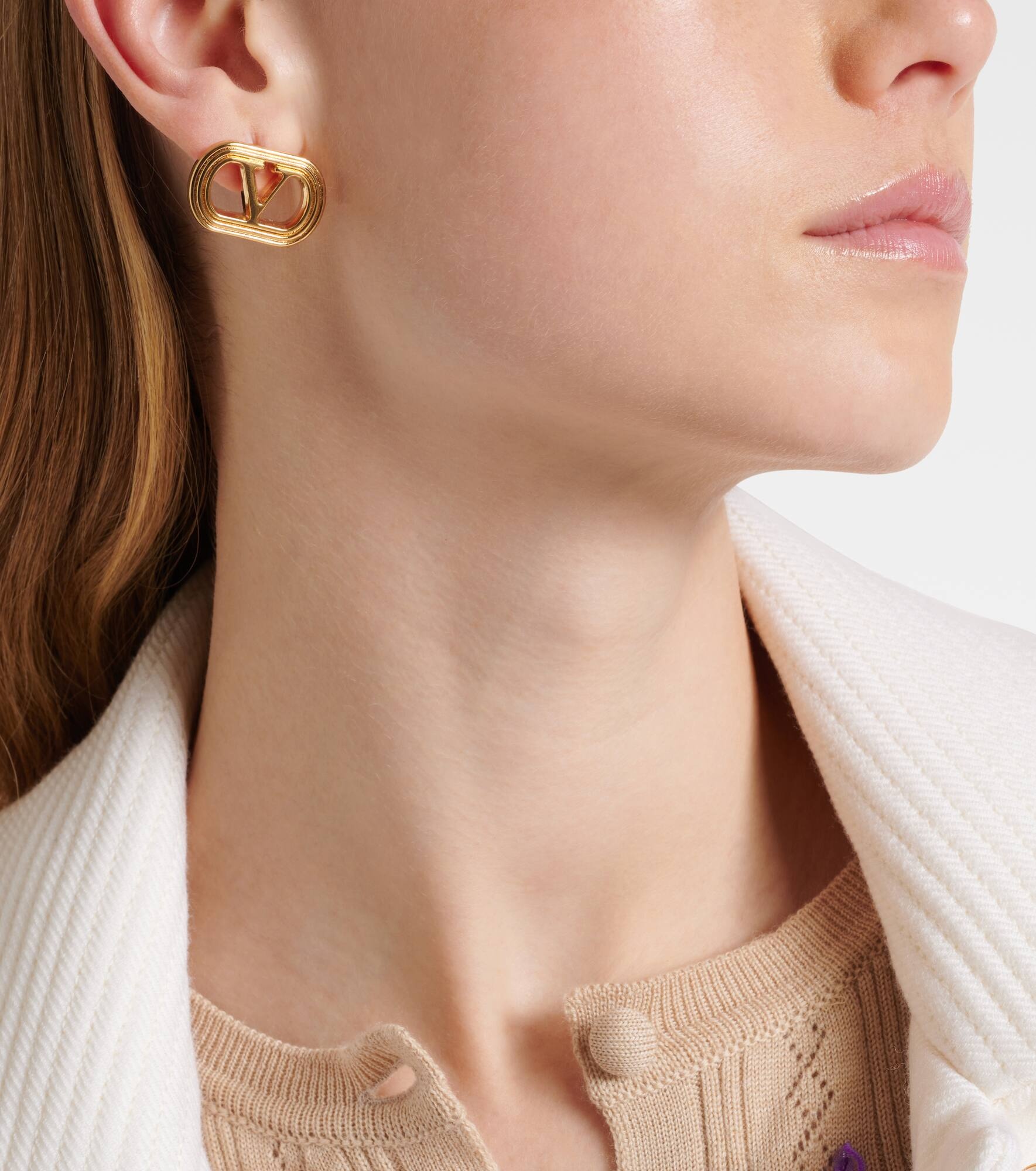 Ovalette VLogo stud earrings - 6