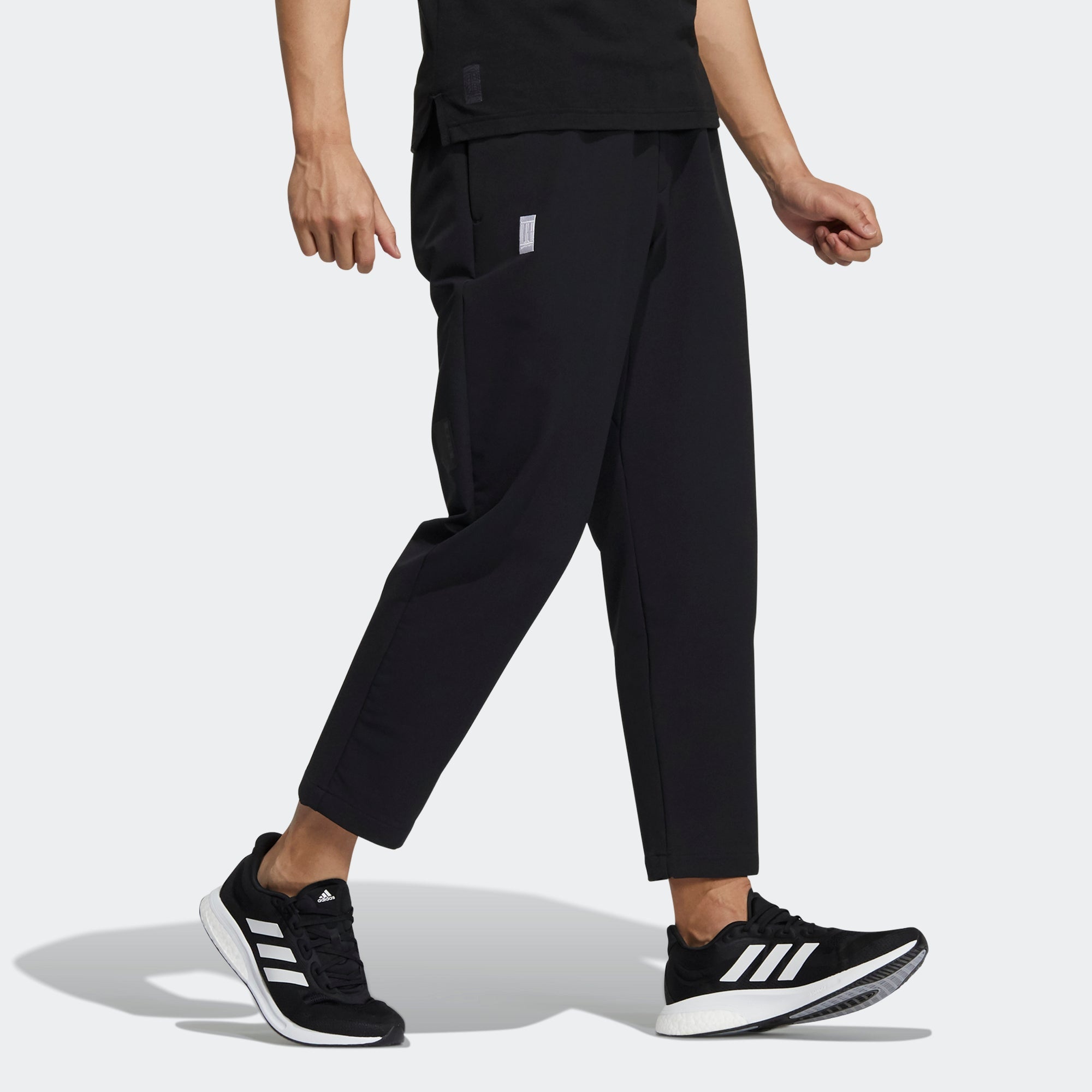 Men's adidas Wj Wv Reg Pnts Belt Solid Color Sports Pants/Trousers/Joggers Black H39279 - 4