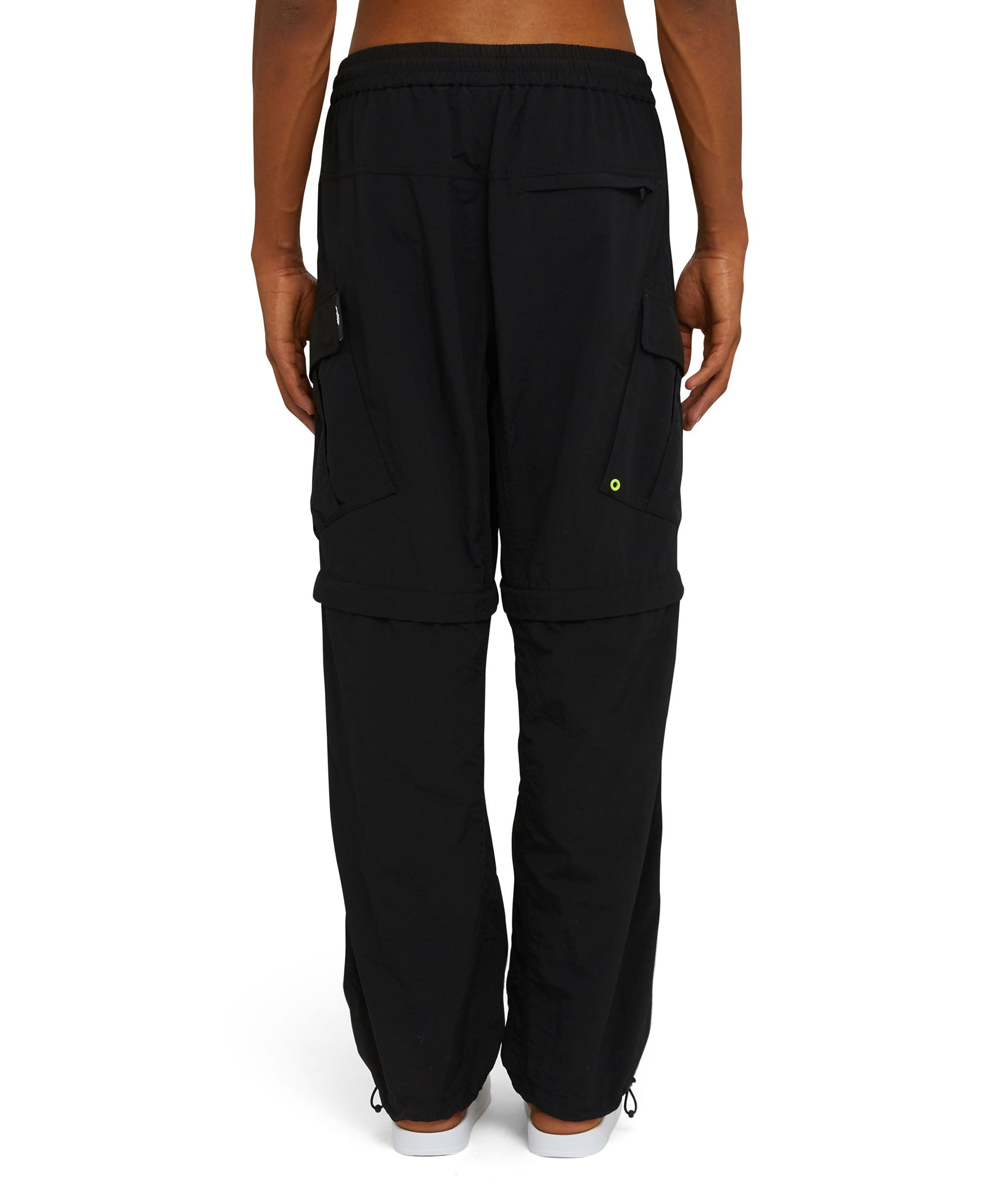 Solid color nylon cargo pants - 3