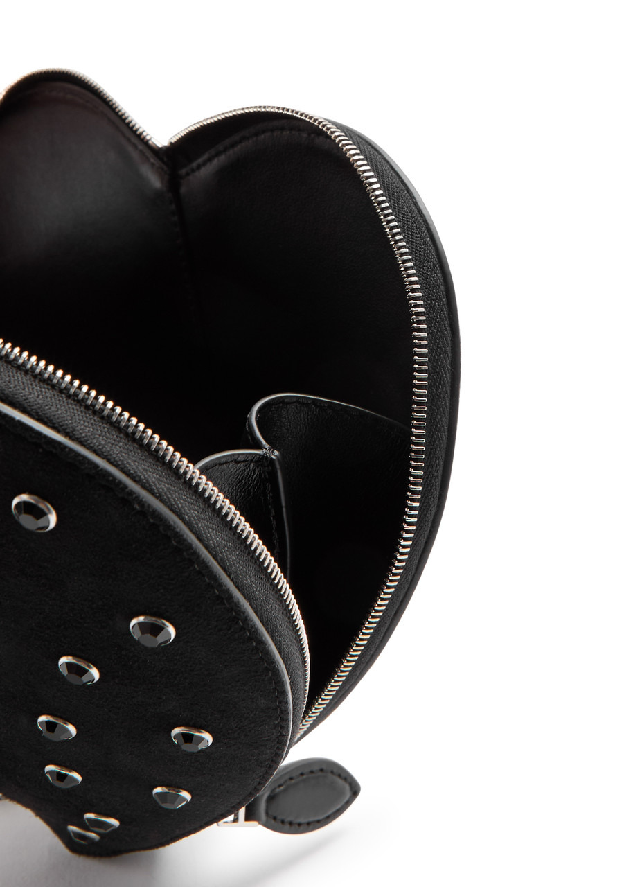 Alaïa Le Coeur Crystal-embellished Suede Cross-body bag - 4