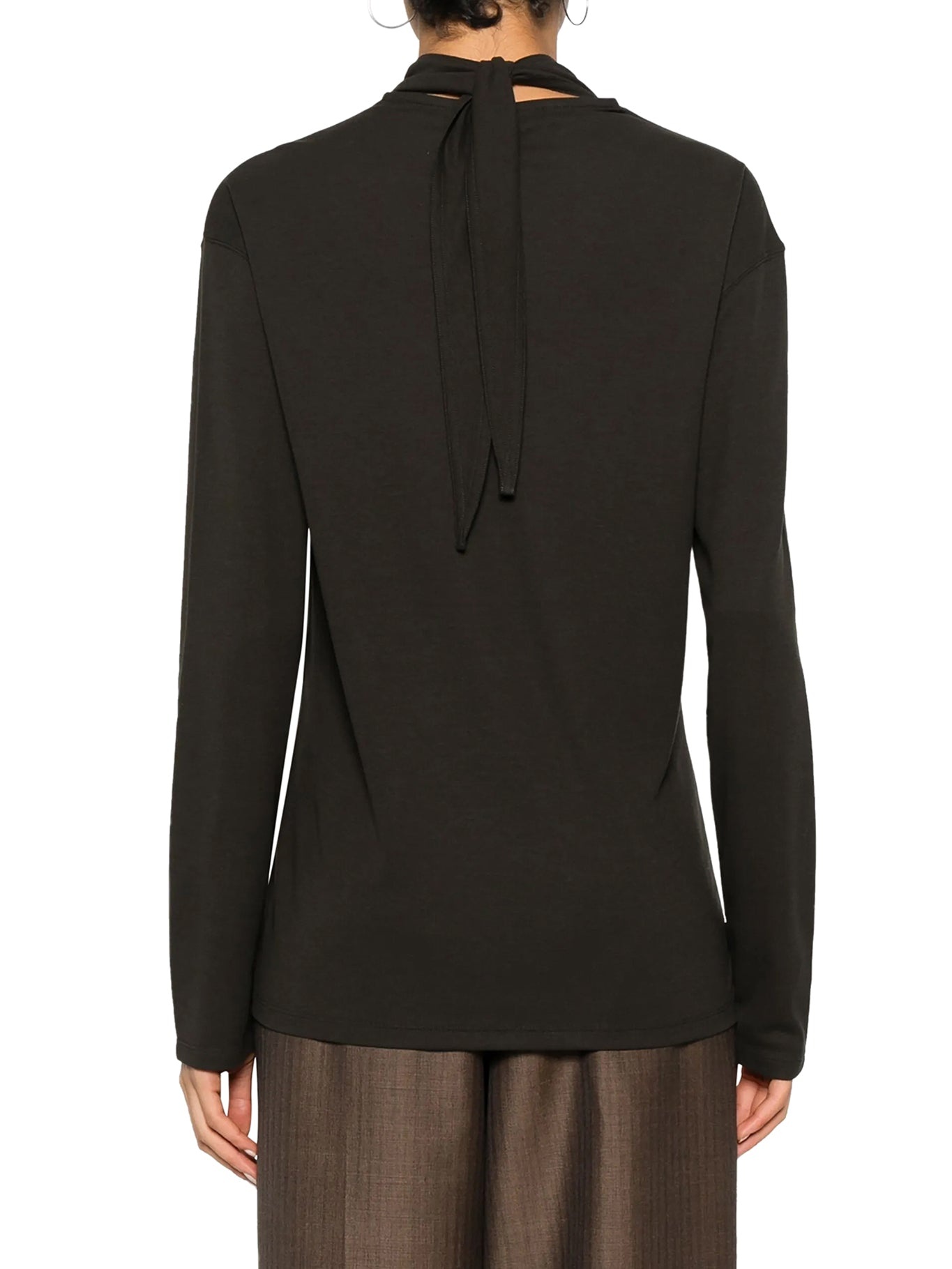 LONG SLEEVED TOP WITH SCARF DETAIL - 4