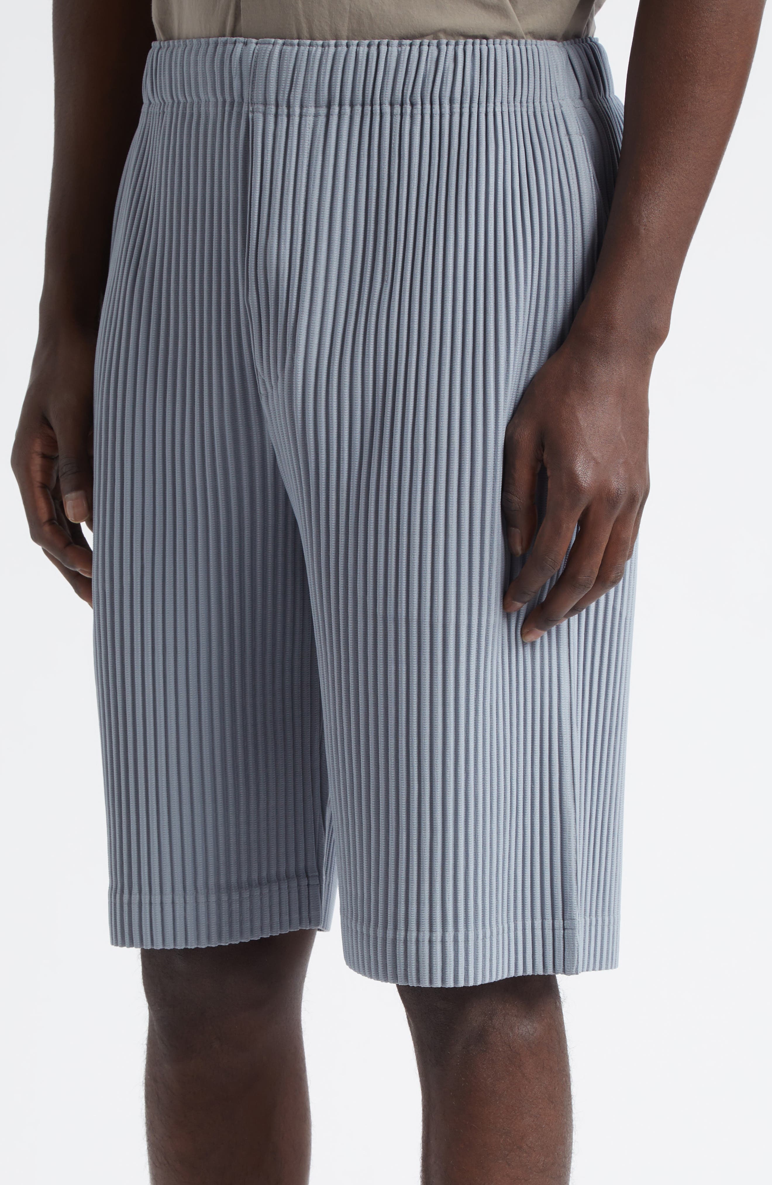 Homme Plissé Issey Miyake Pleated Shorts in Gray Blue at Nordstrom - 5