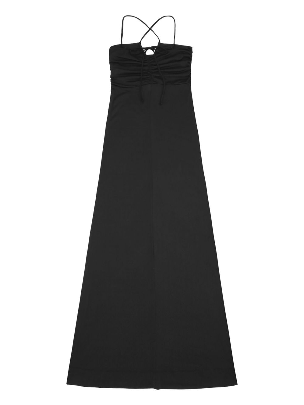 crossover-strap gathered maxi dress - 6