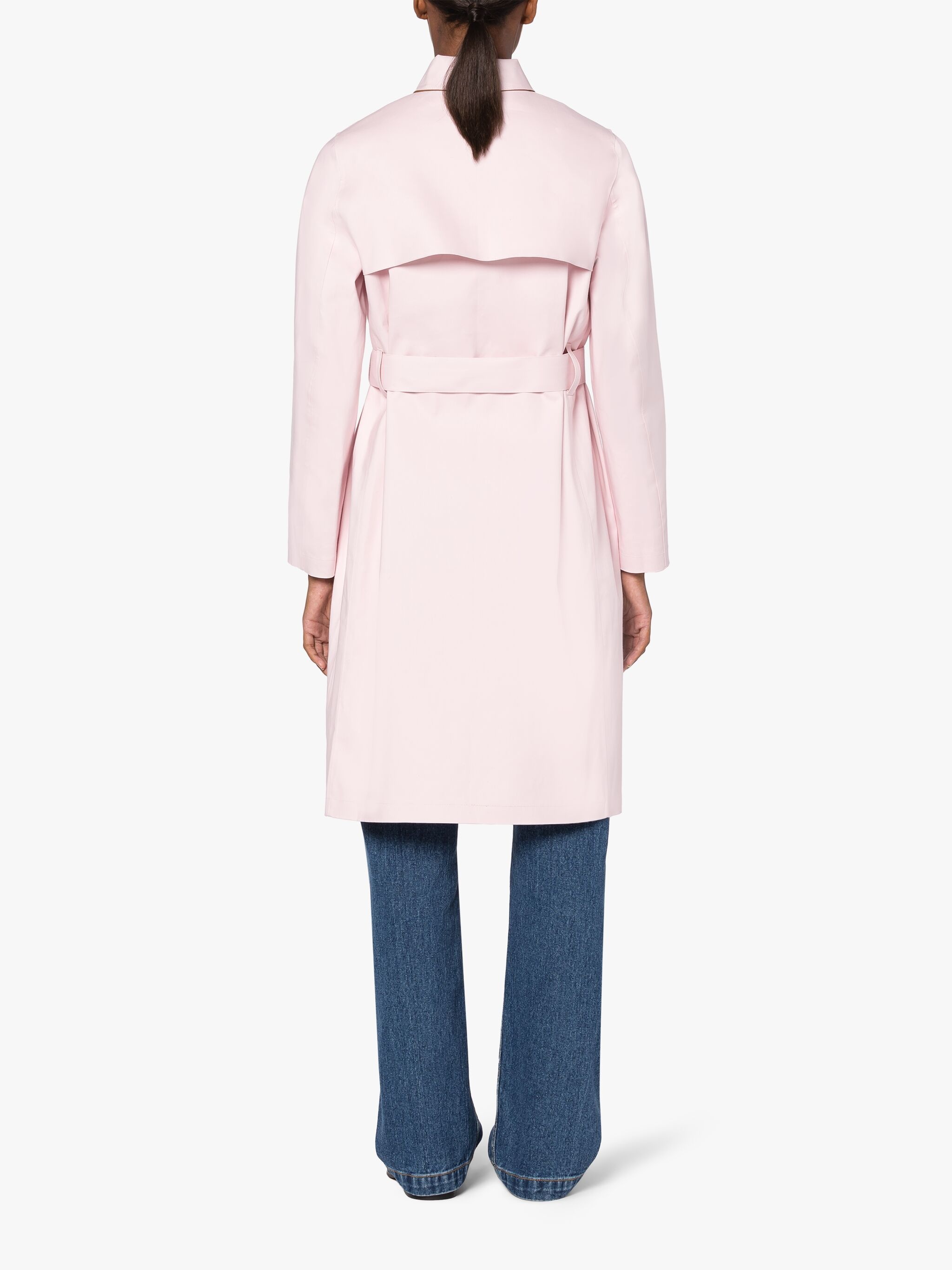MORNA PINK BONDED COTTON TRENCH COAT - 4