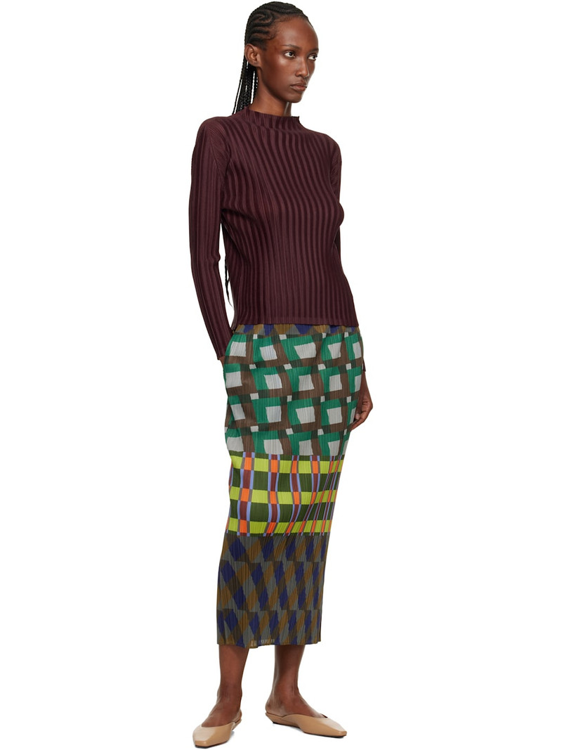 Pleats Please Issey Miyake Burgundy Rib Pleats January Top outlook