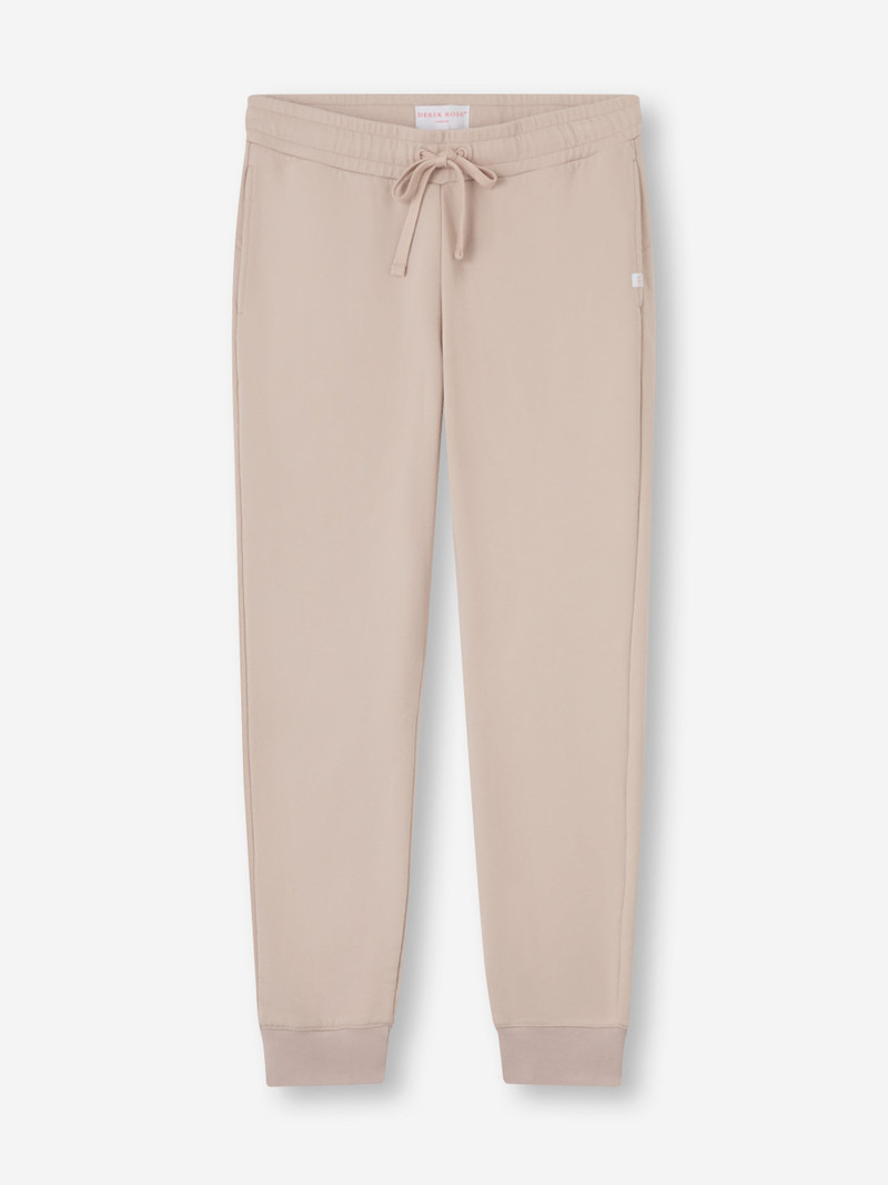 Women's Cuffed Sweatpants Quinn Cotton Modal Beige Pink 5