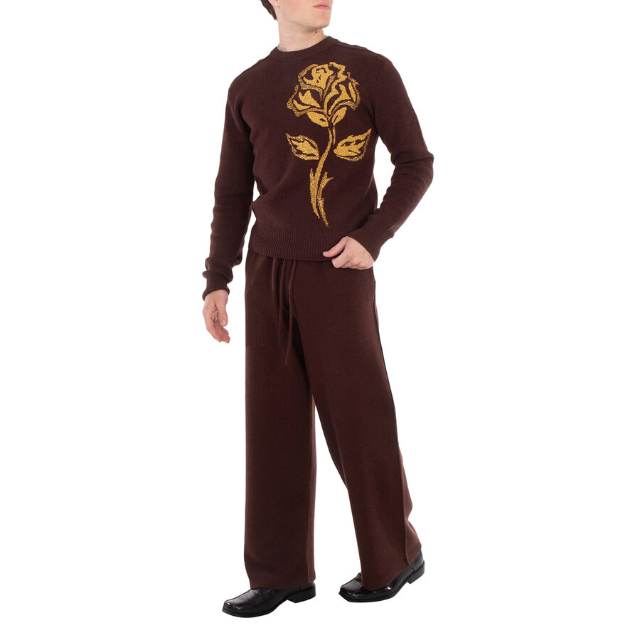 Burberry Rose Print Wool Track Pants - 5