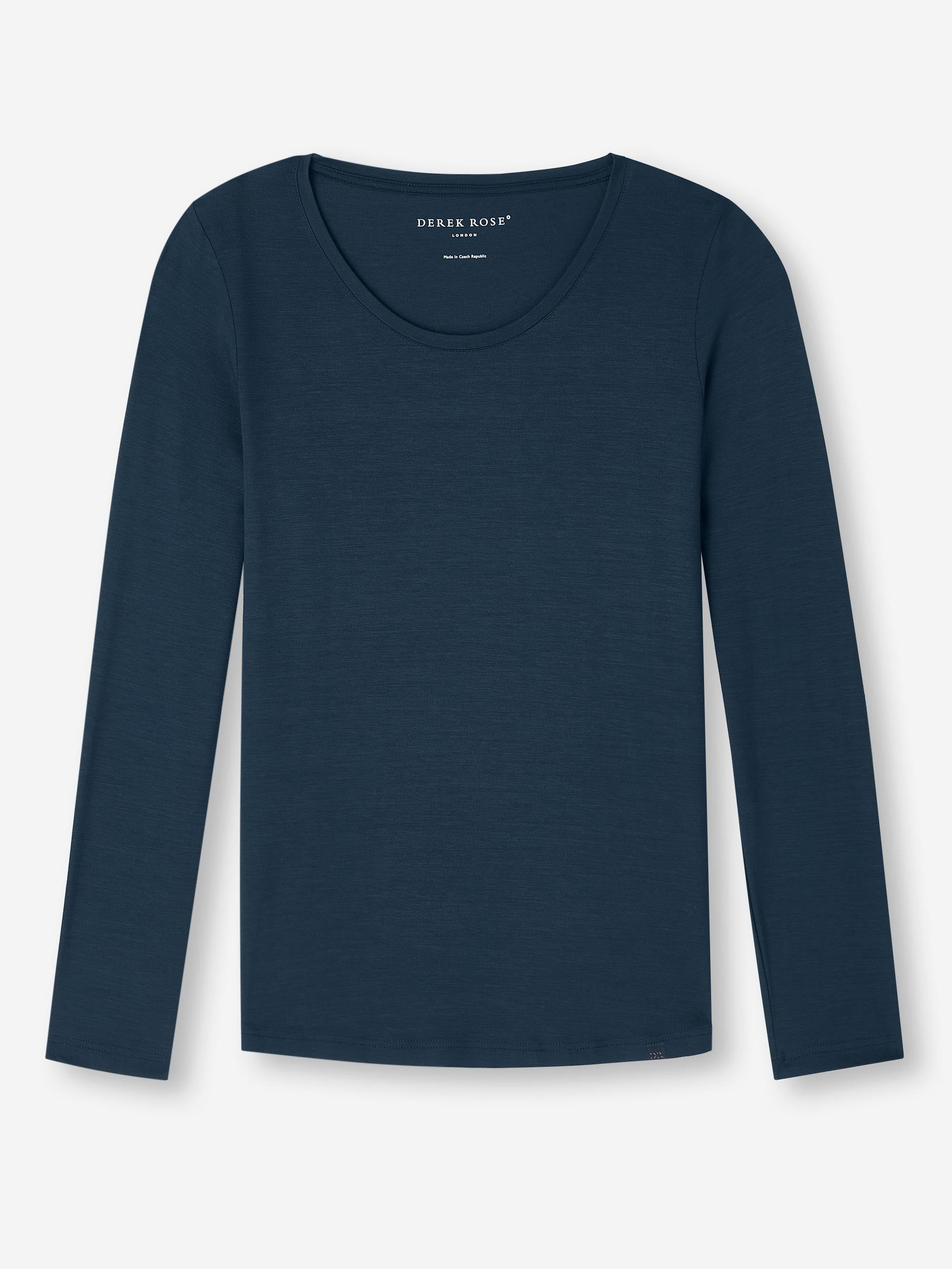 Women's Long Sleeve T-Shirt Lara Micro Modal Stretch Navy - 8