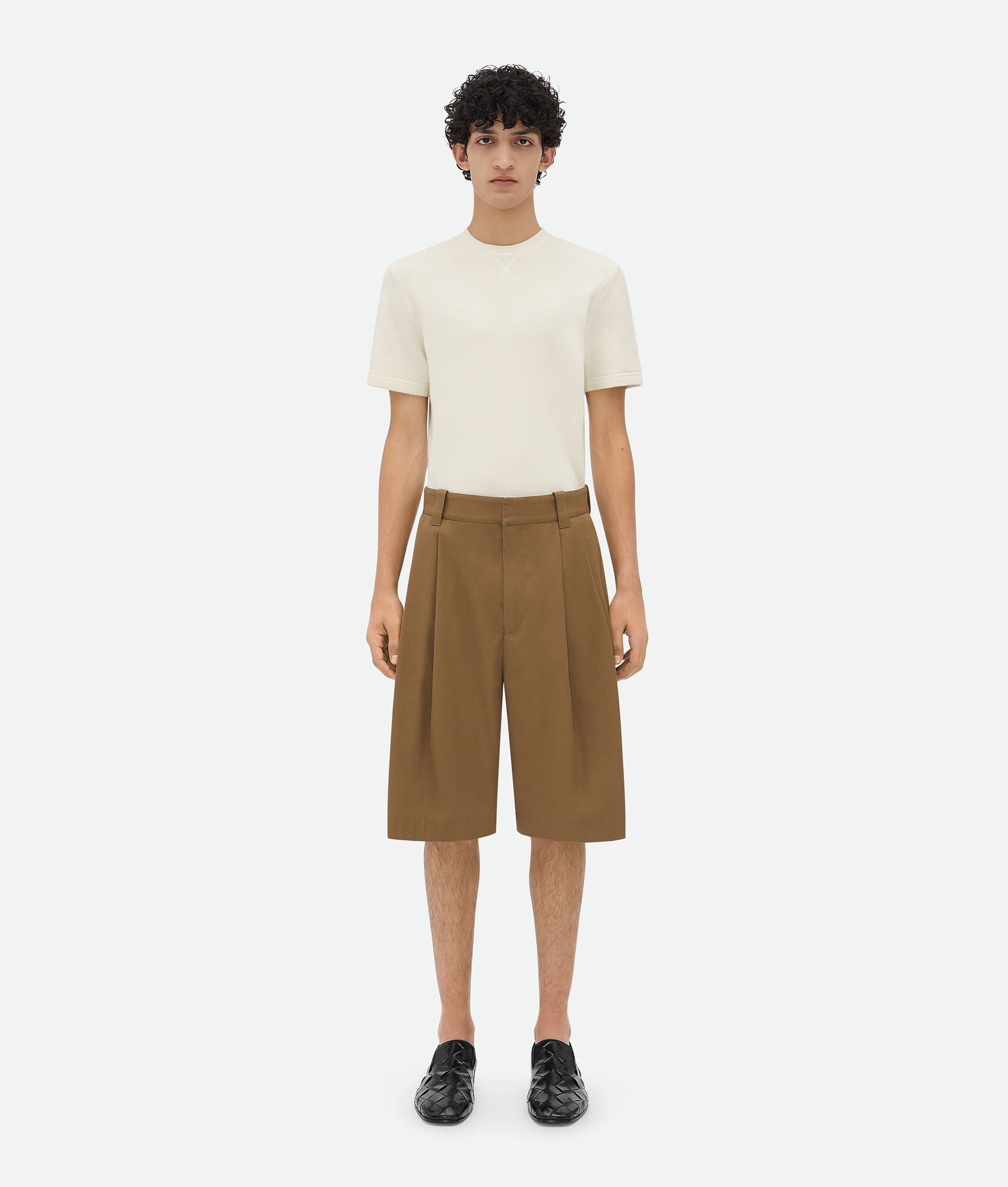 Cotton Gabardine Shorts - 1