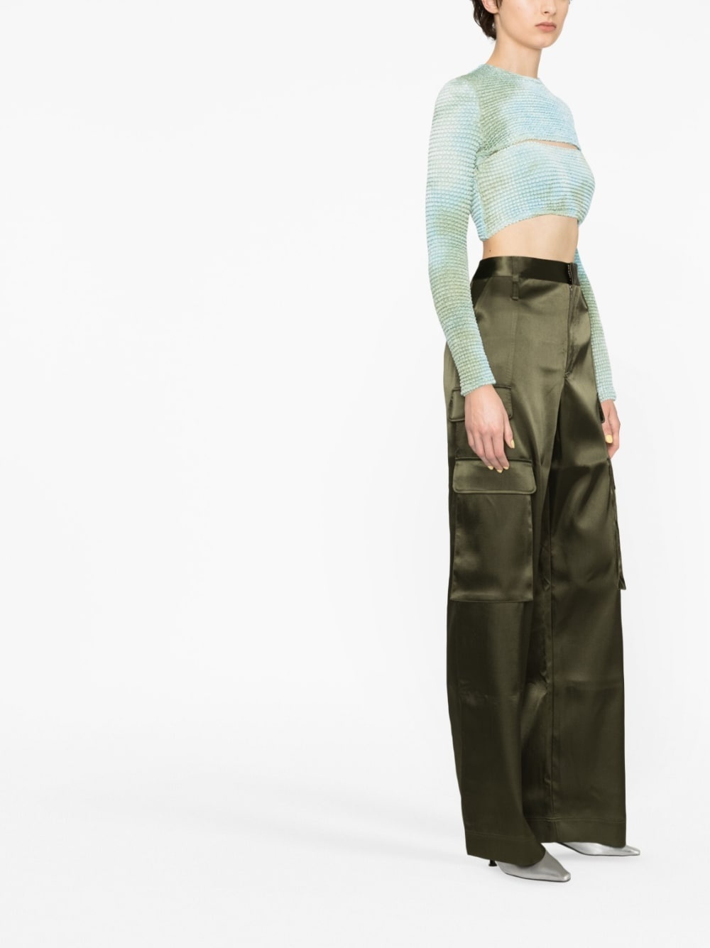 Double tie-dye cut-out top - 4