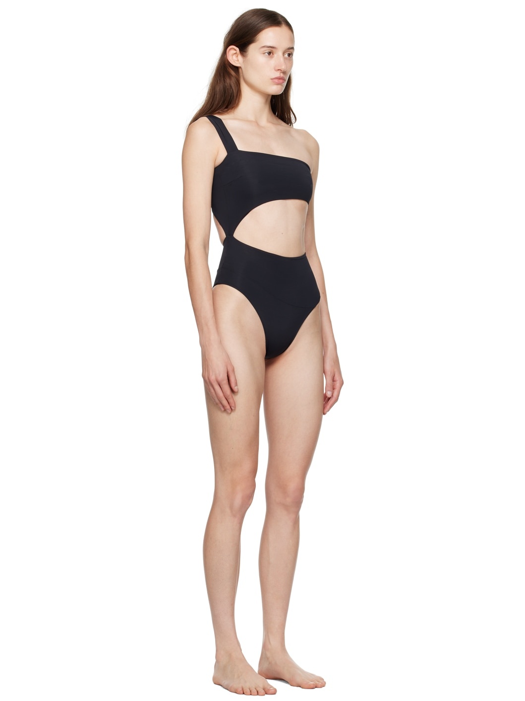 Black IU One-Piece Swimsuit - 3